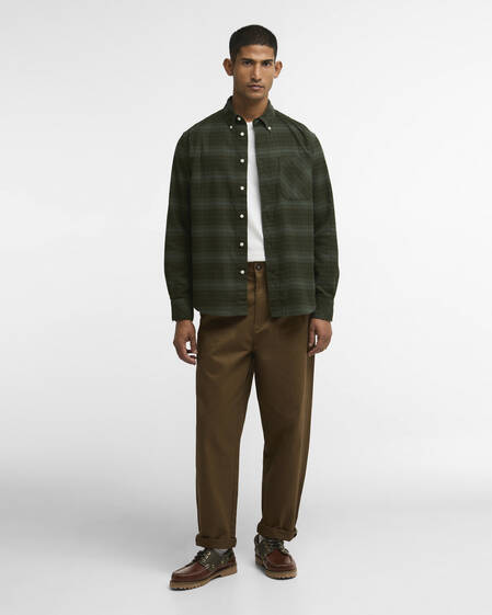 Mineral Tartan Authentic-Fit Long-Sleeved Shirt Pine Glen