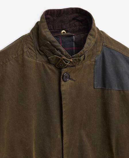 Barbour Re-Loved Lutz Waxed Jacket - Size L Olive