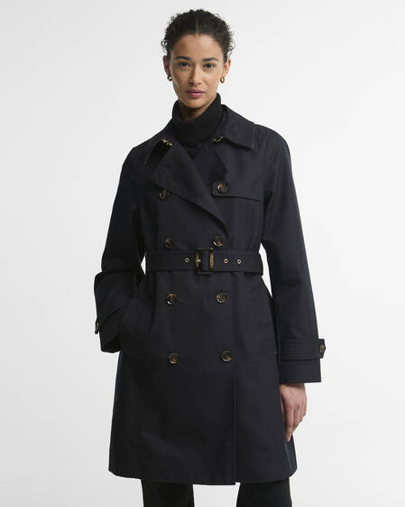 Short Greta Showerproof Trench Coat Dk Navy/Birchwood Dress