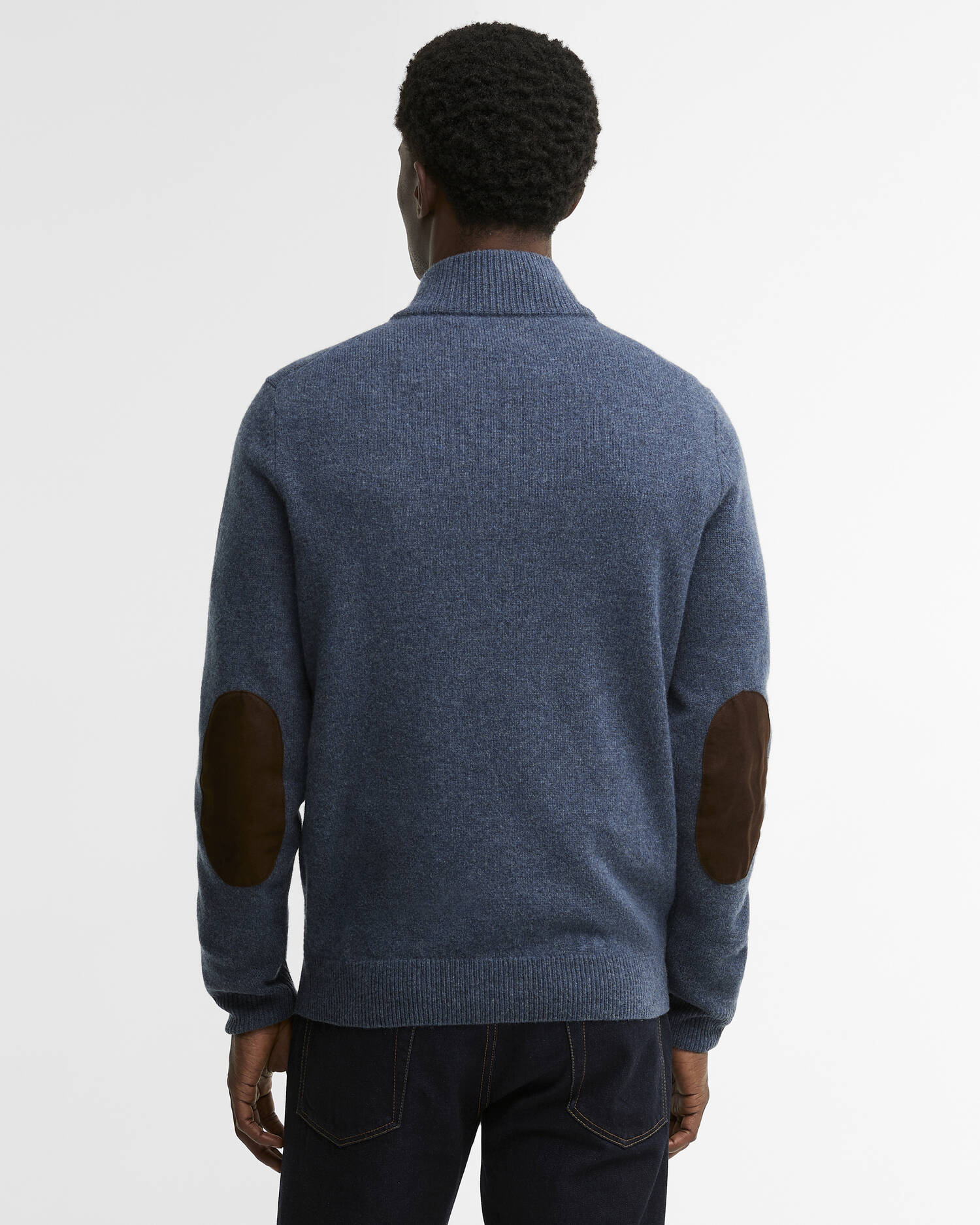 Essential Pullover Patch Half Zip Dark Indigo image number 2