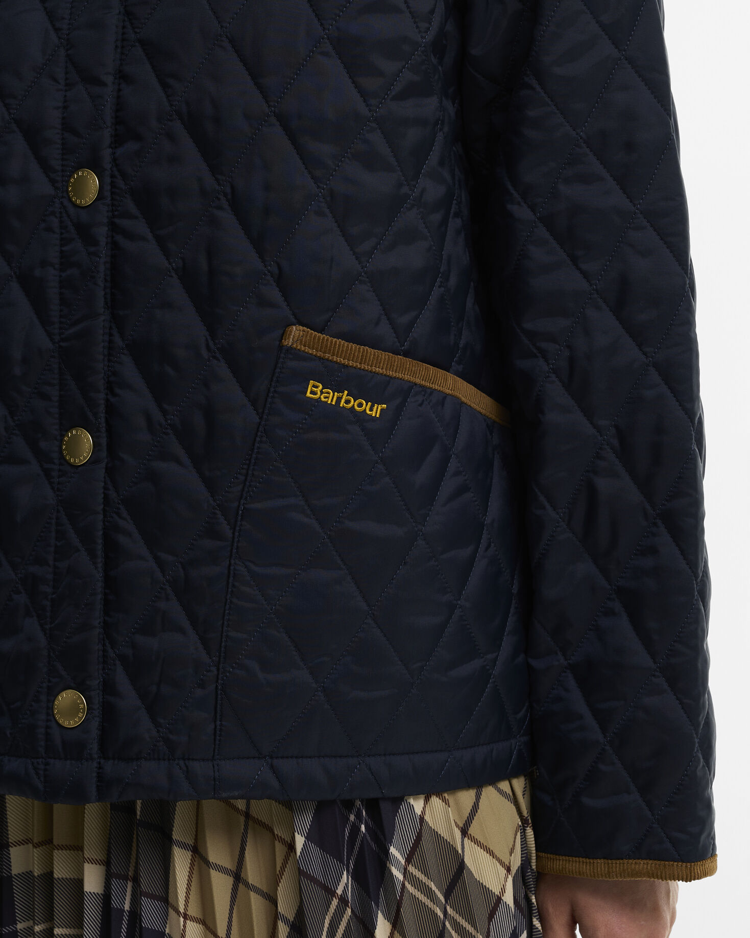 Icons Cropped Liddesdale Quilted Jacket Dark Navy/Birchwood