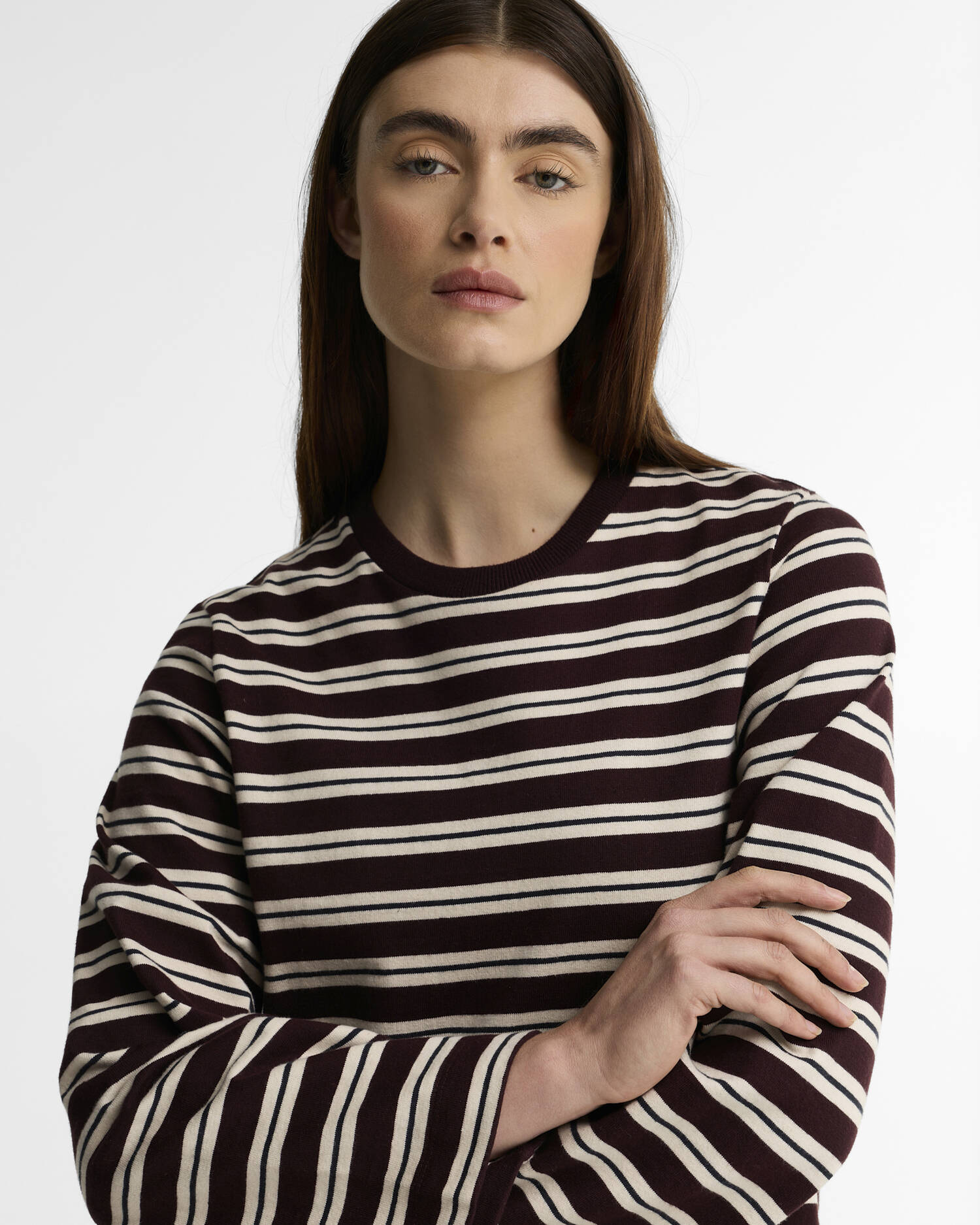 T-shirt a maniche lunghe Maplewood con motivo a righe Fig/Birch image number 3