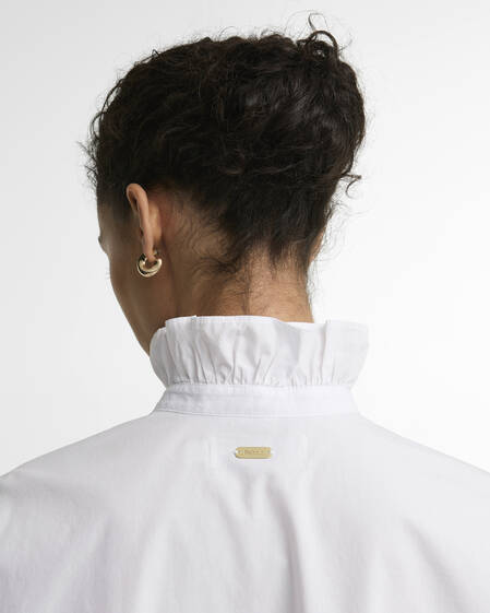 Barbour Bluse Adina Ruffle Collar White