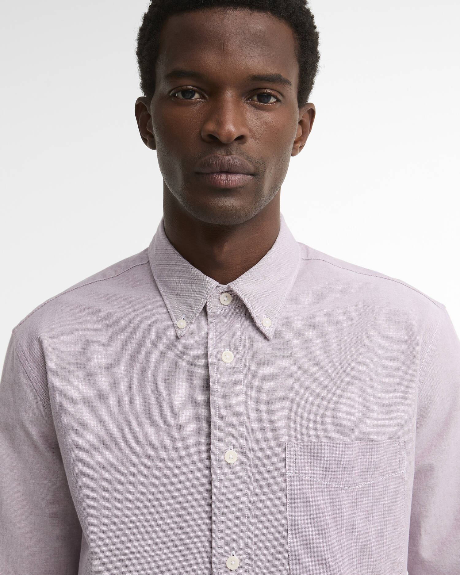 Oxford Authentic-Fit Long-Sleeved Shirt Dk Red image number 3