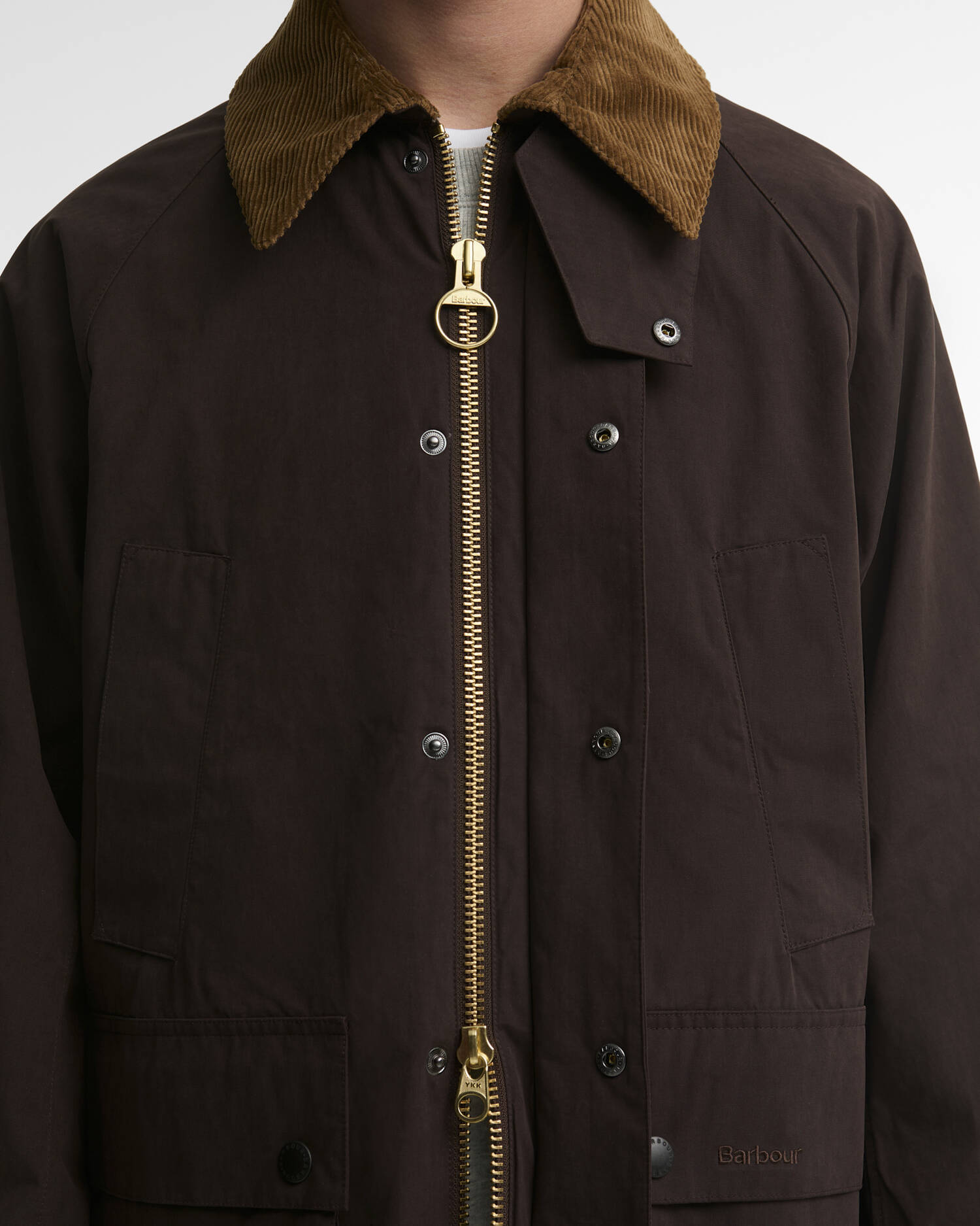 Peached Oversized Bedale Casual Jacket Dark Brown image number 4