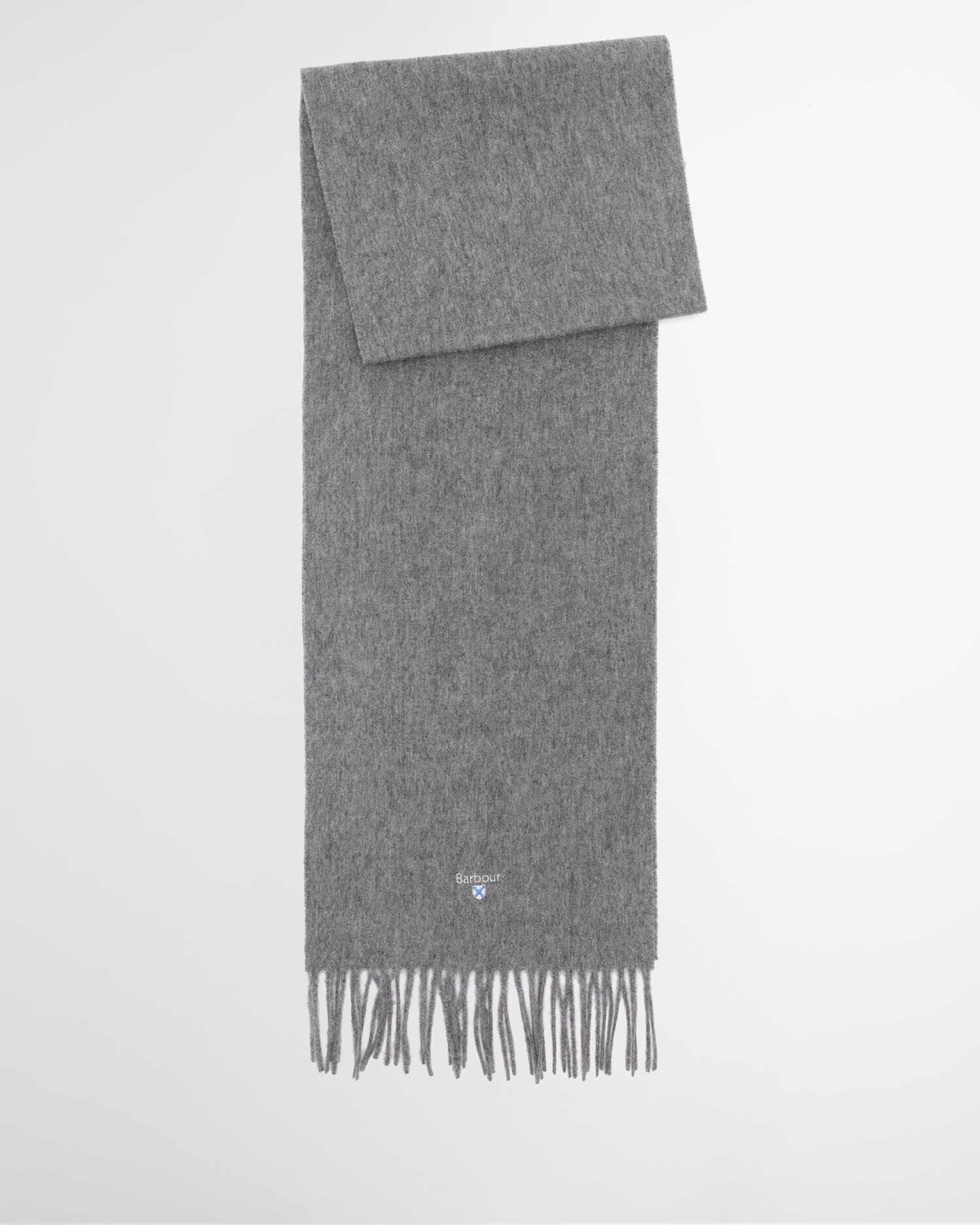 Plain Lambswool Scarf Light Grey Marl