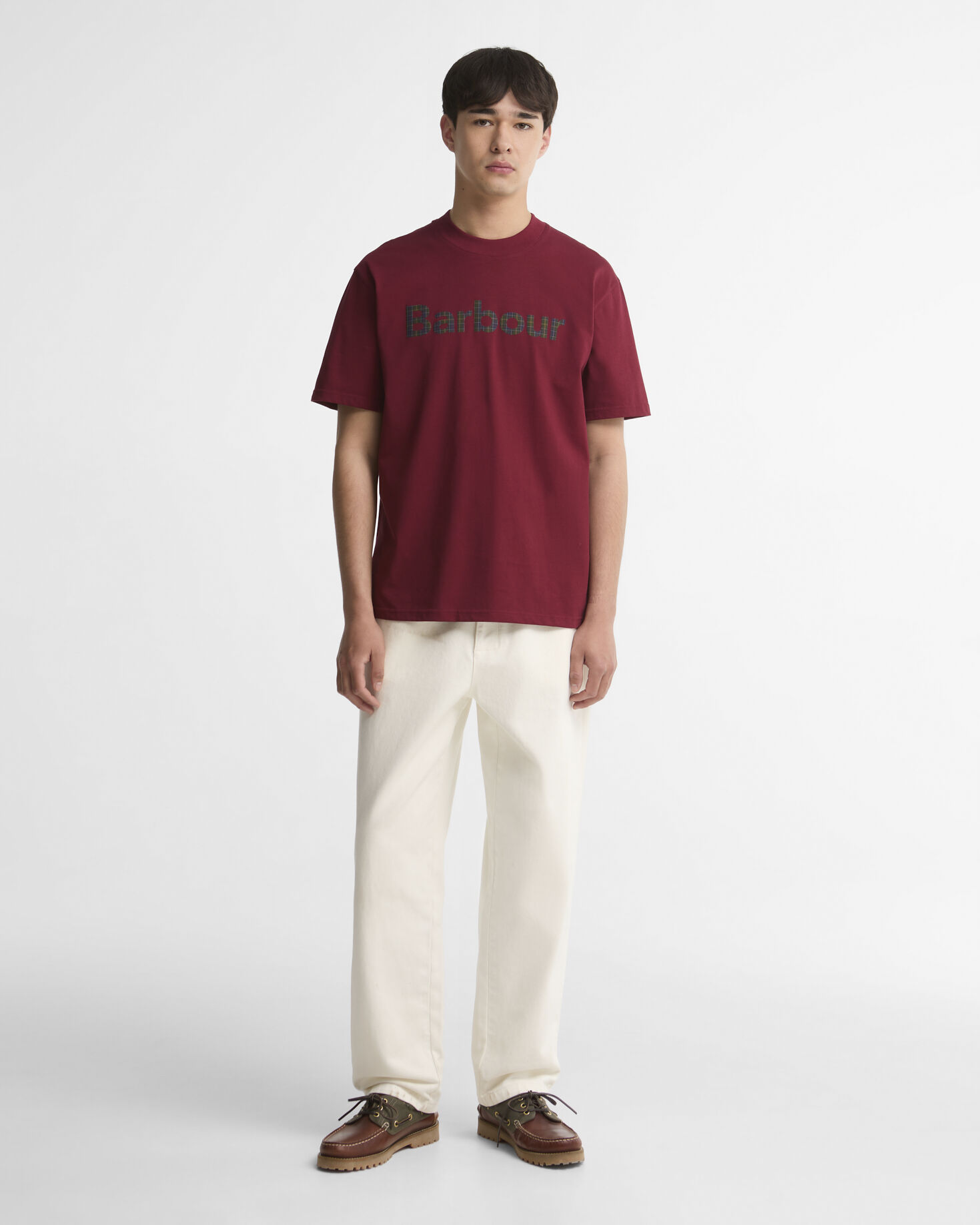 Tartan Logo Oversized Graphic T-Shirt Wine