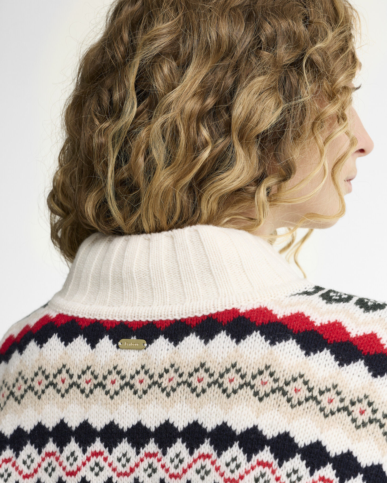 Aspen Fair Isle Funnel Neck Jumper Cloud Multi