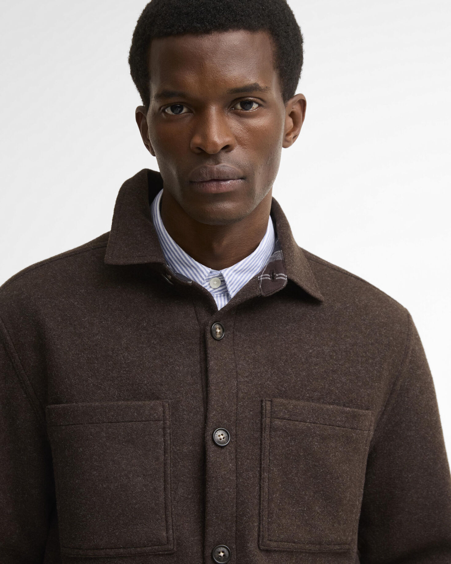 Overshirt misto lana Marltown leggermente aderente Dark Oak
