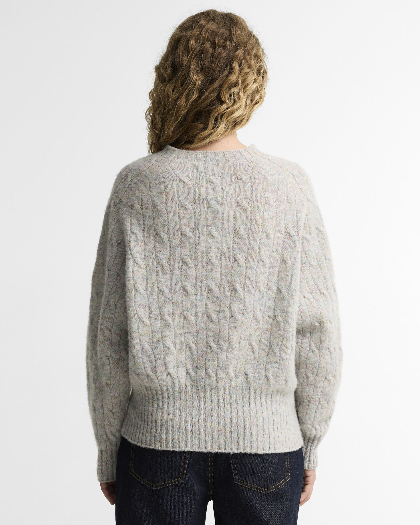 Maglione Scottish Made Havant in lana con lavorazione a trecce Pearl