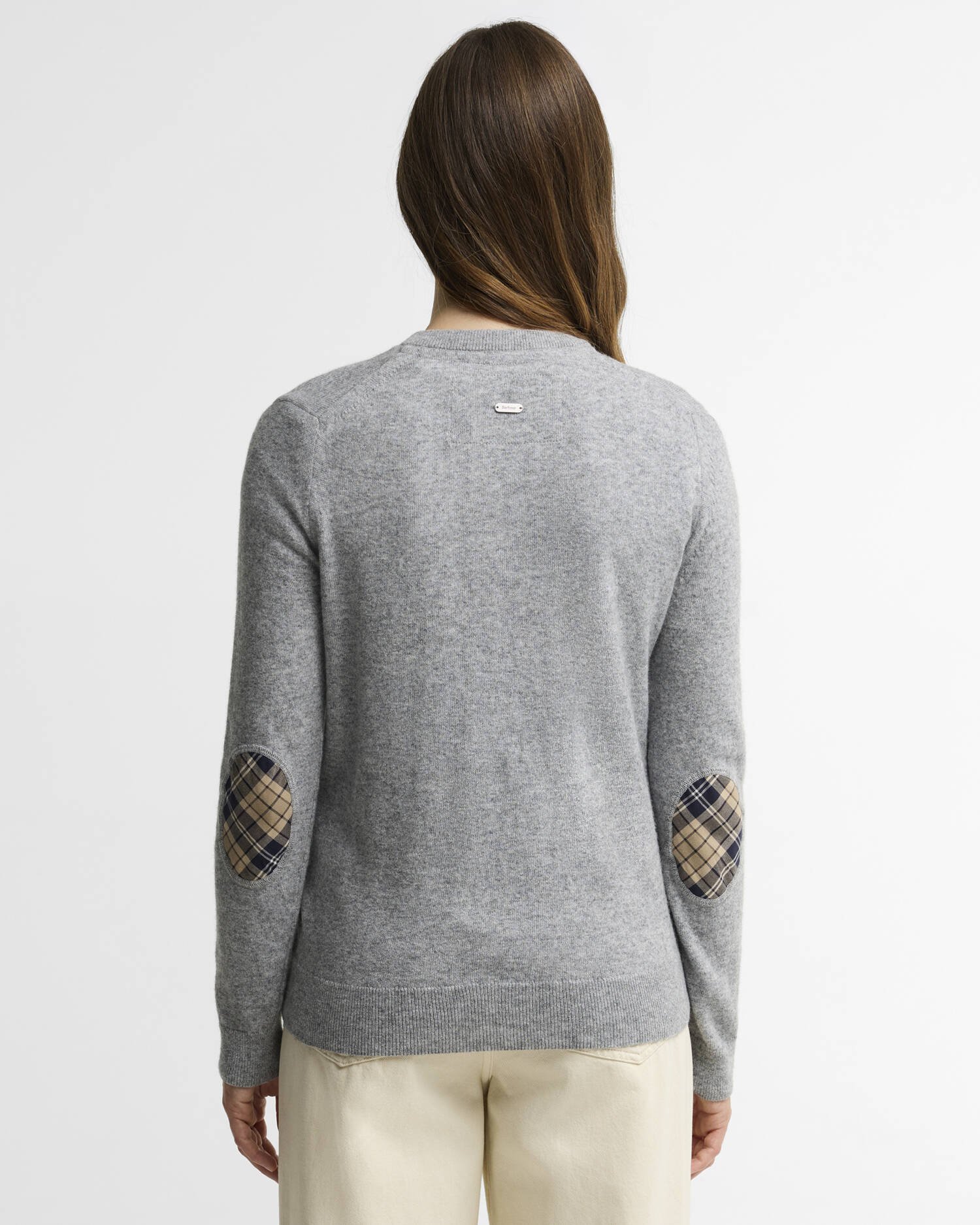 Pendle Cardigan Grey Marl/Birchwood Tartan image number 2