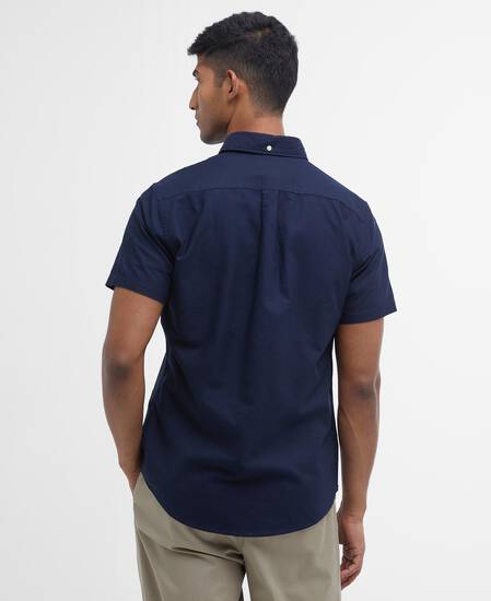 Oxtown Oxford Tailored Short-Sleeved Shirt Classic Navy
