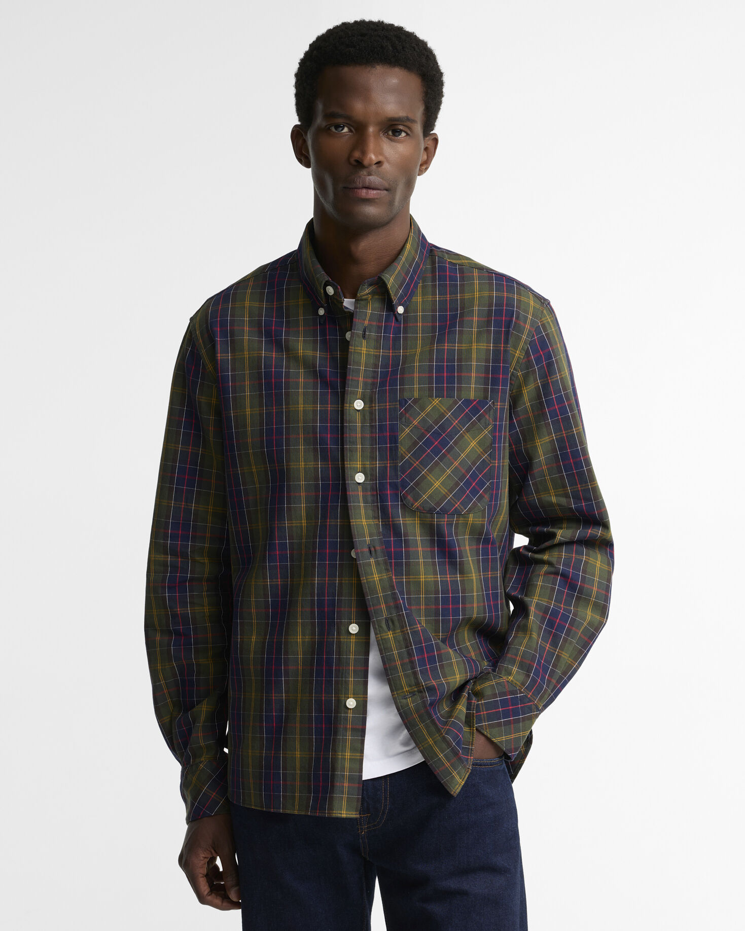 Erran Tartan Authentic-Fit Long-Sleeved Shirt Classic Tartan