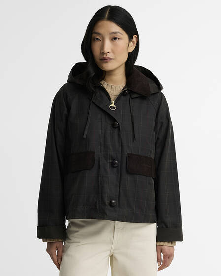 Adina Checked Waxed Jacket Classic Tartan