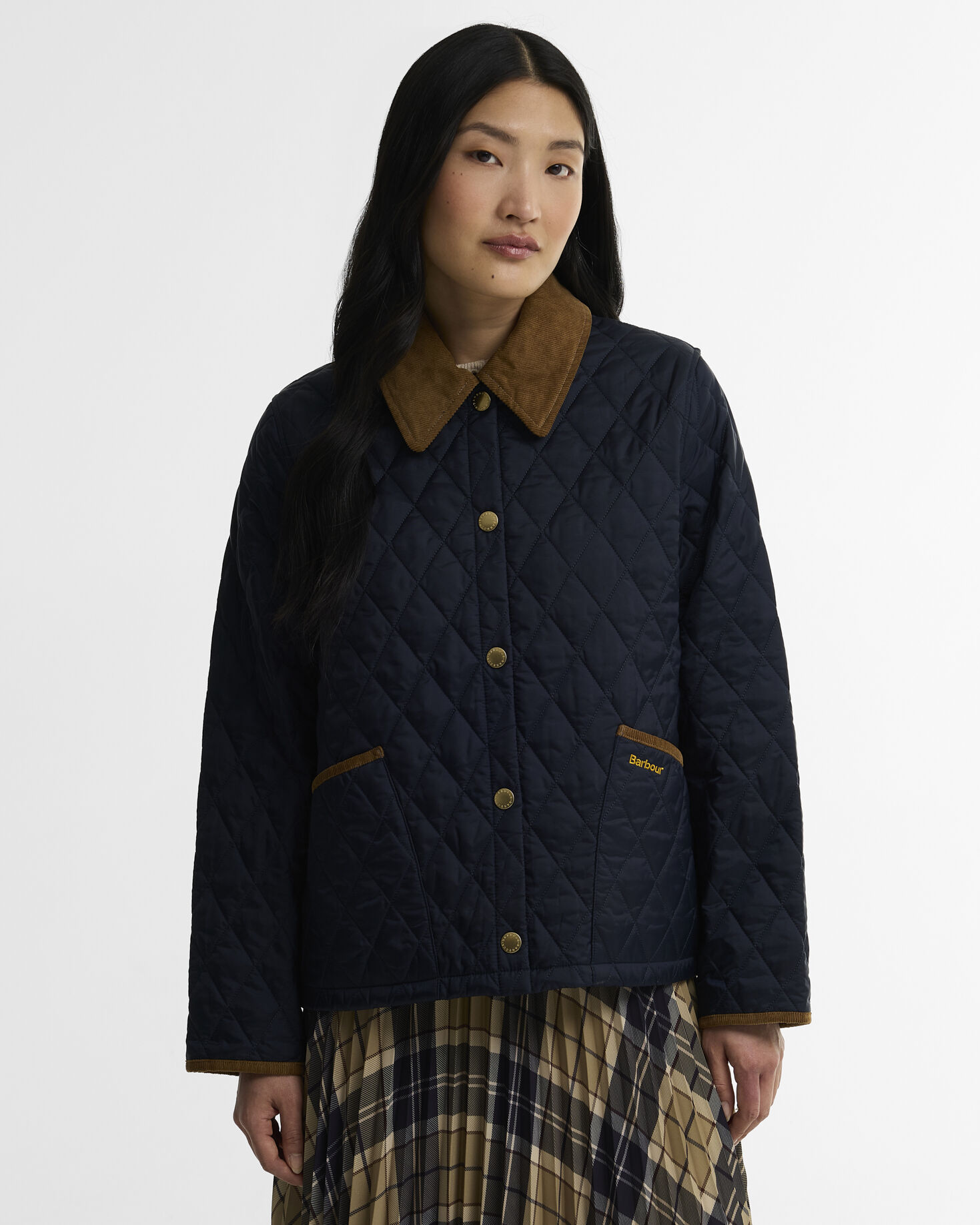 Icons Cropped Liddesdale Quilted Jacket Dark Navy/Birchwood
