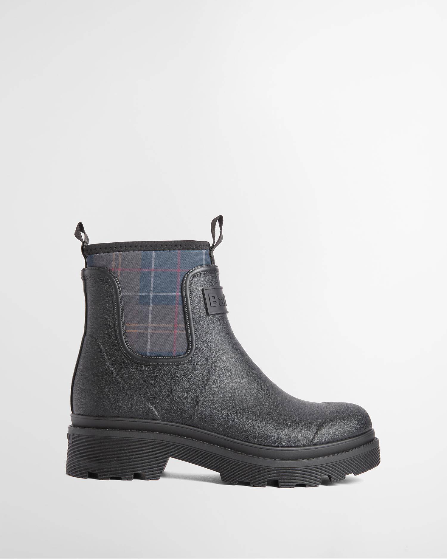 Barbour Gummistiefel Cynthia Chelsea Black/Shadow Tartan image number 0