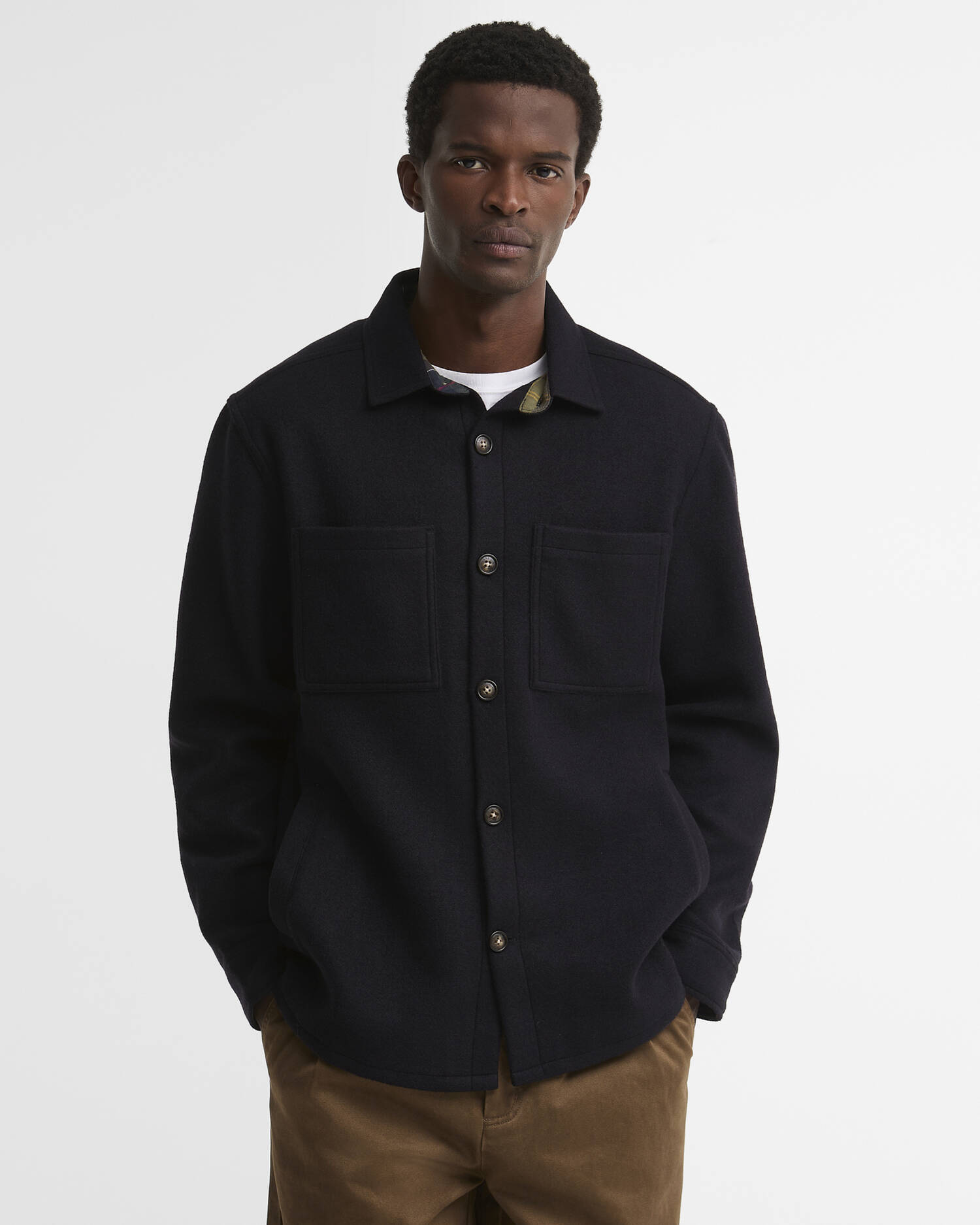 Overshirt misto lana Marltown leggermente aderente Navy Marl image number 0