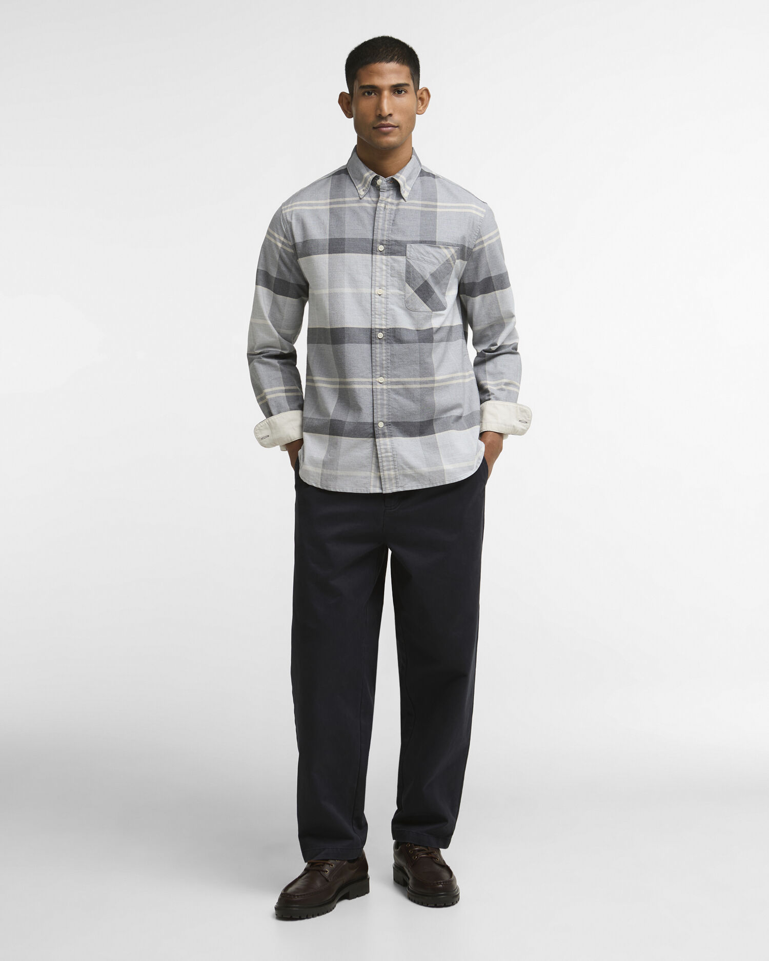 Camicia Mineral Dunoon in tartan con taglio classico Ice Granite