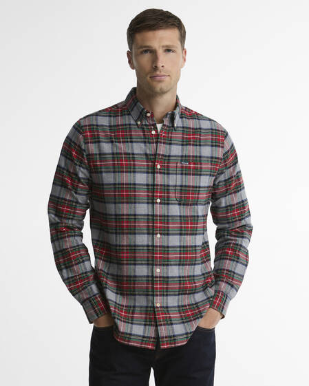 Camicia a quadri dal taglio sartoriale Ronan Mid Grey Marl