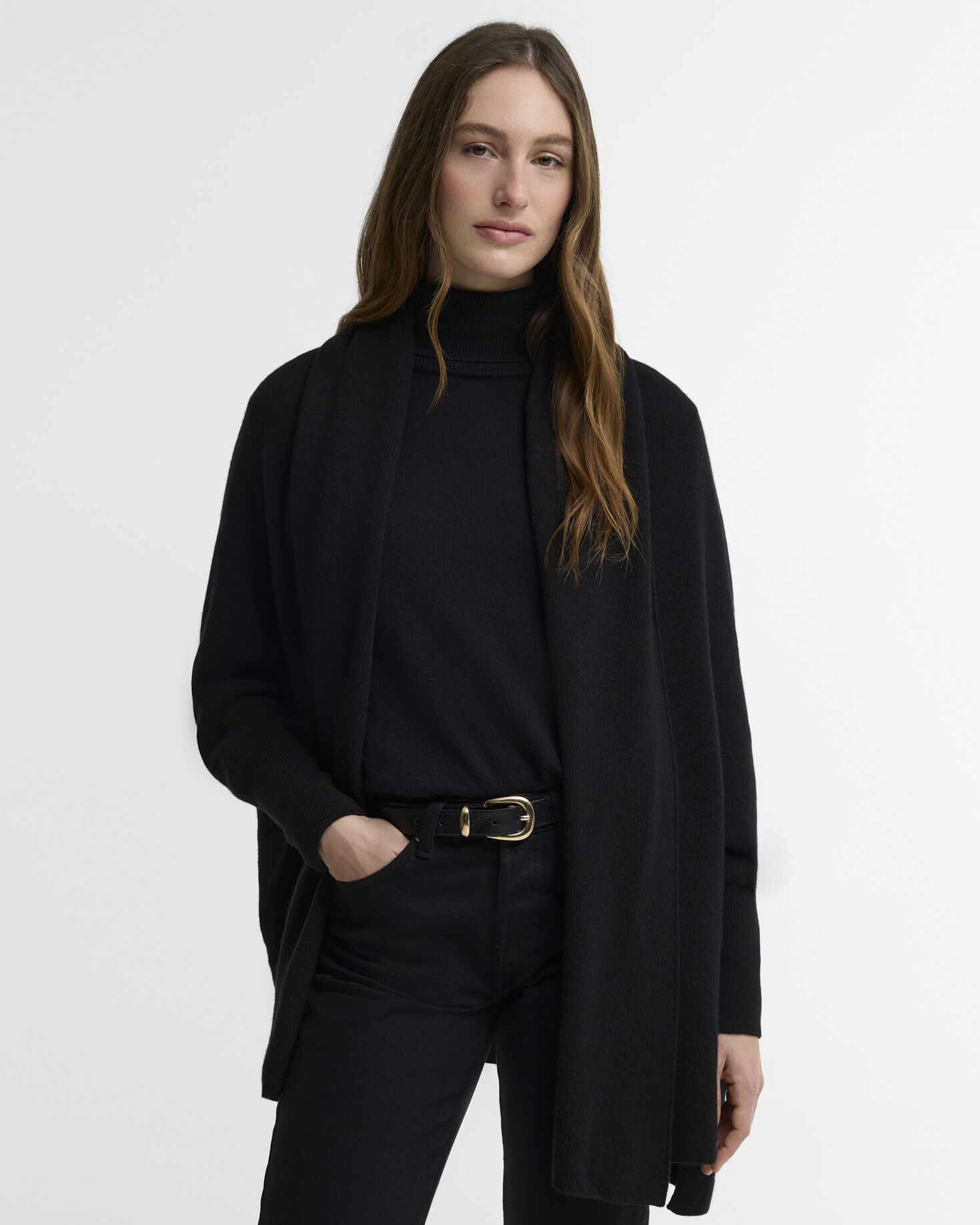 Eva Wool-Blend Cape Black