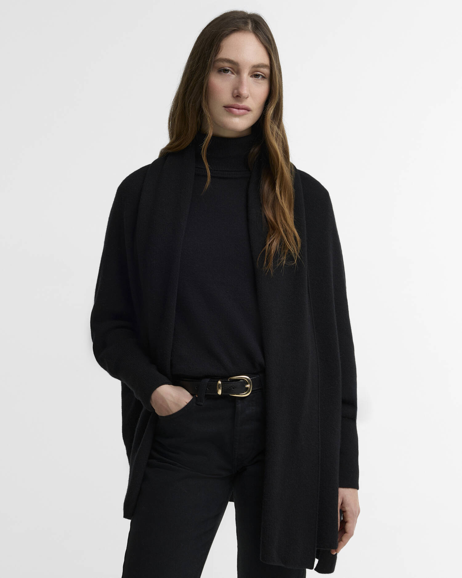 Eva Wool-Blend Cape Black image number 0
