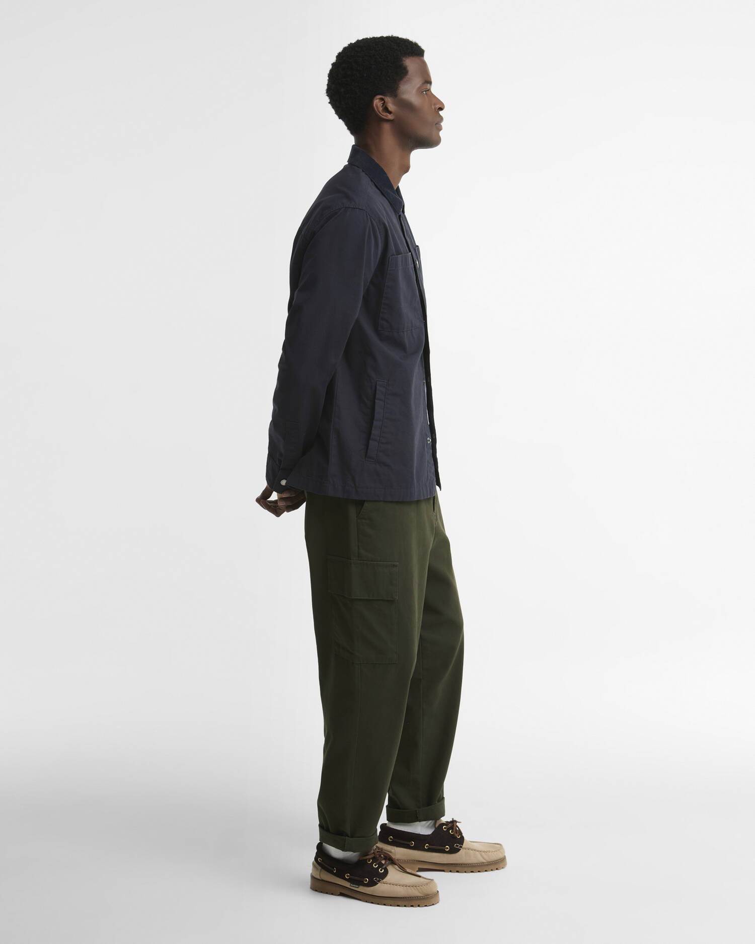 Barbour Overshirt Cord Collar Twill Dark Navy image number 1