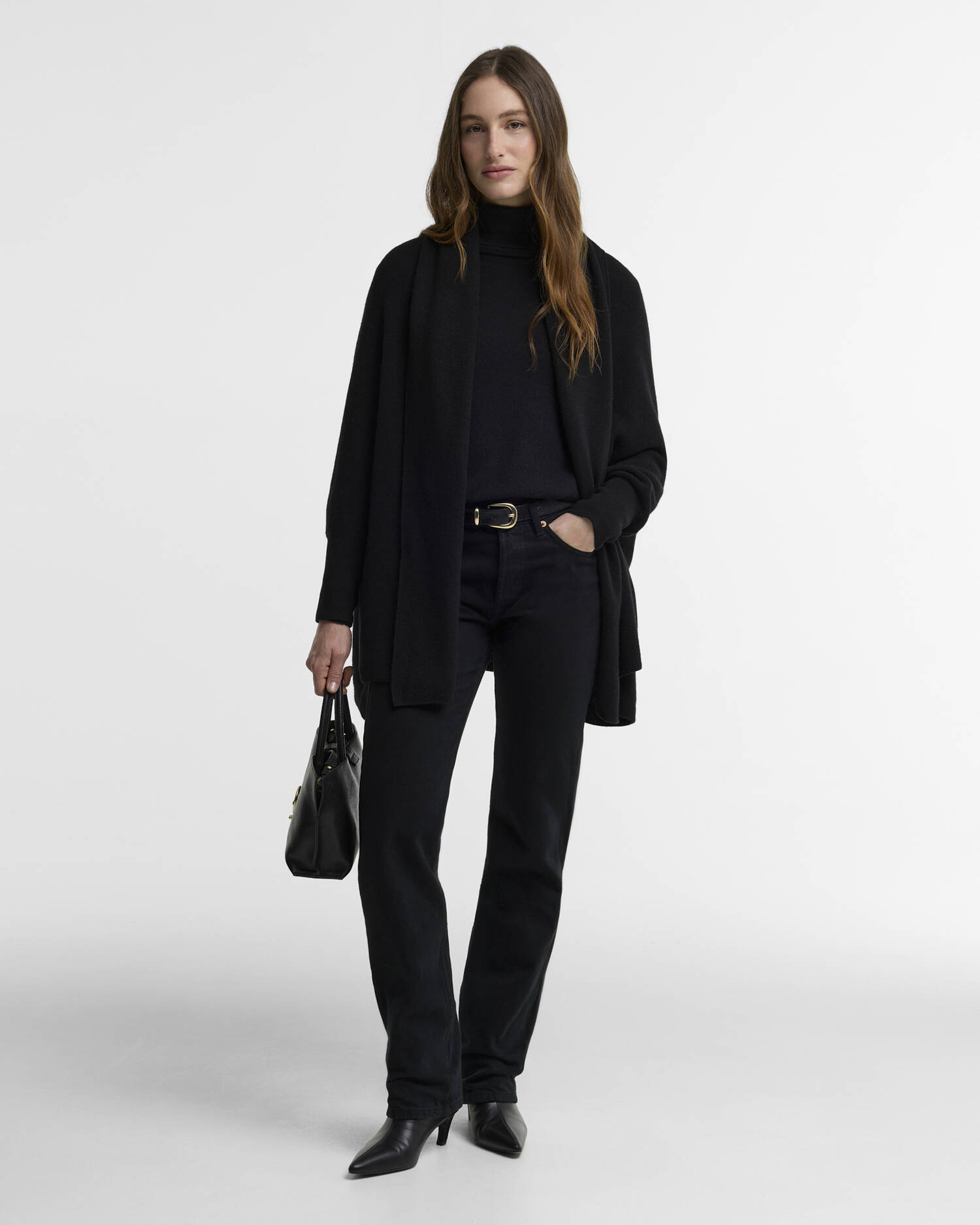 Eva Wool-Blend Cape Black image number 1