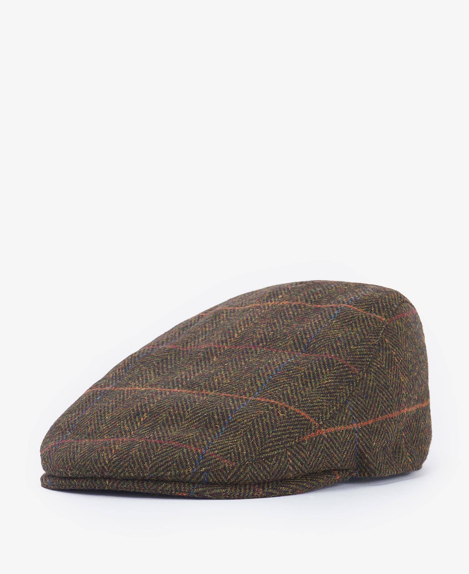 Cheviot Flat Cap Olive Herringbone image number 0