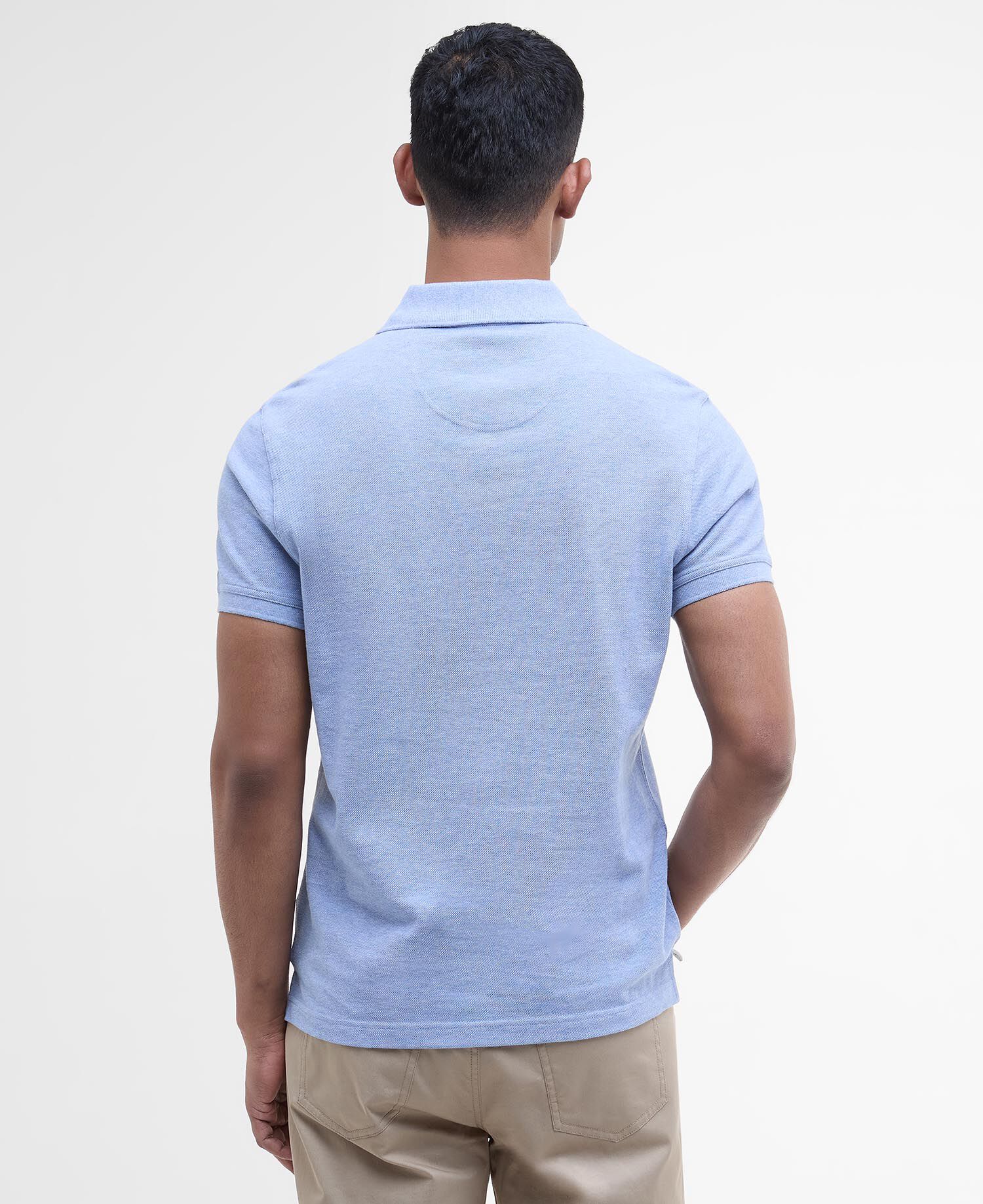 Tartan Pique Polo Shirt Sky Marl-Dress