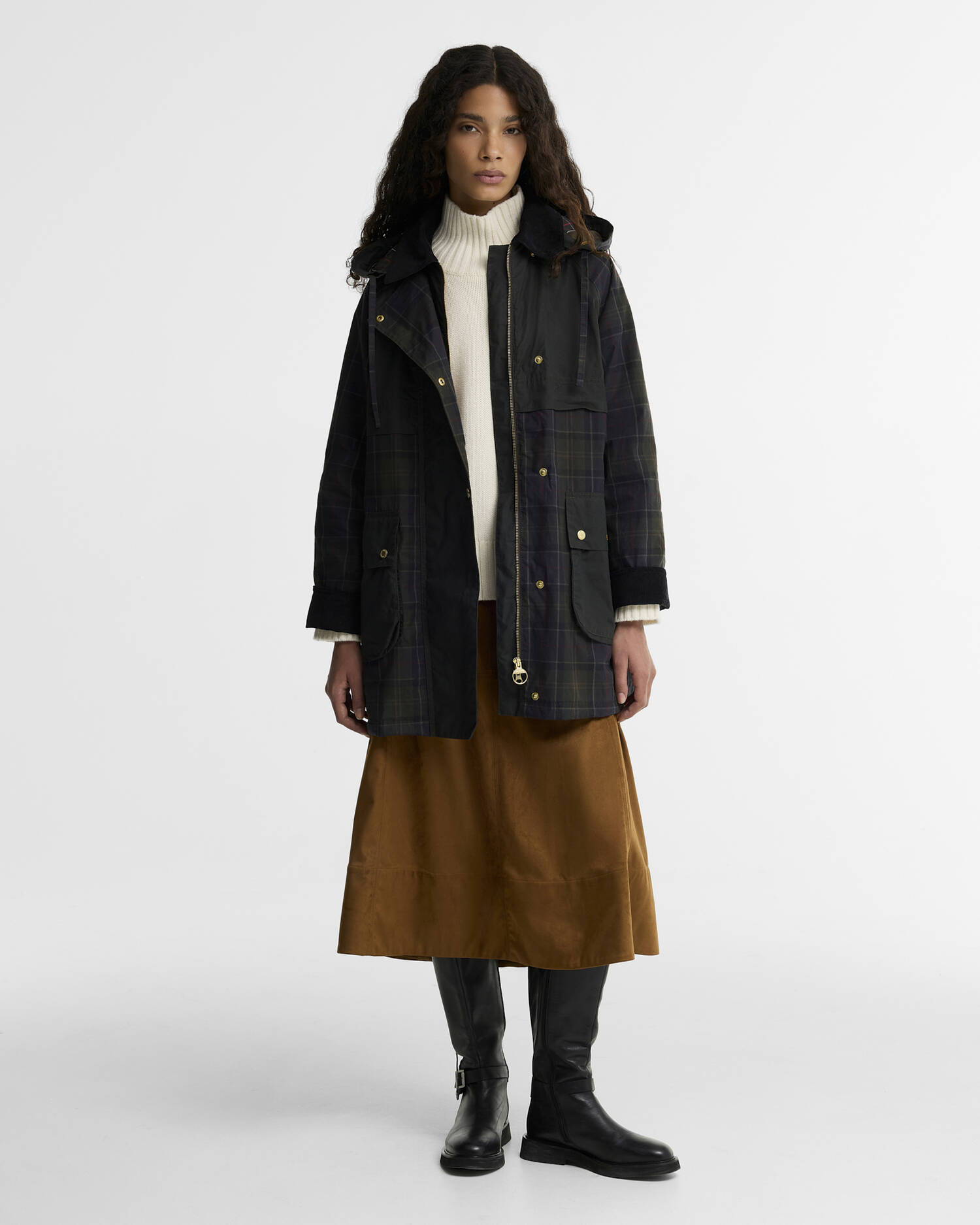 Barbour Freizeitjacke Elsie Shadow Classic/Dk Fern/Mixed Tartan image number 1
