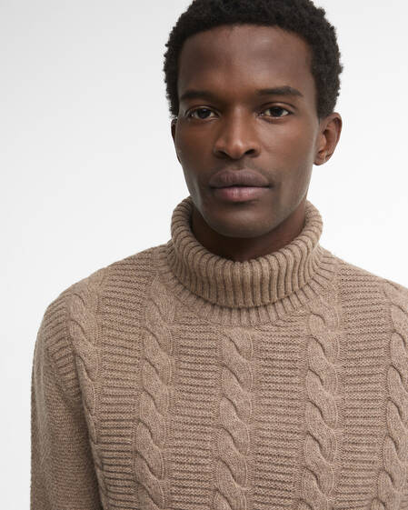 Staplecross Rollneck Lambswool  Jumper Stone