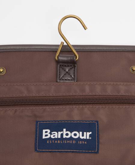 Waxed Hanging Washbag Olive/Beacon