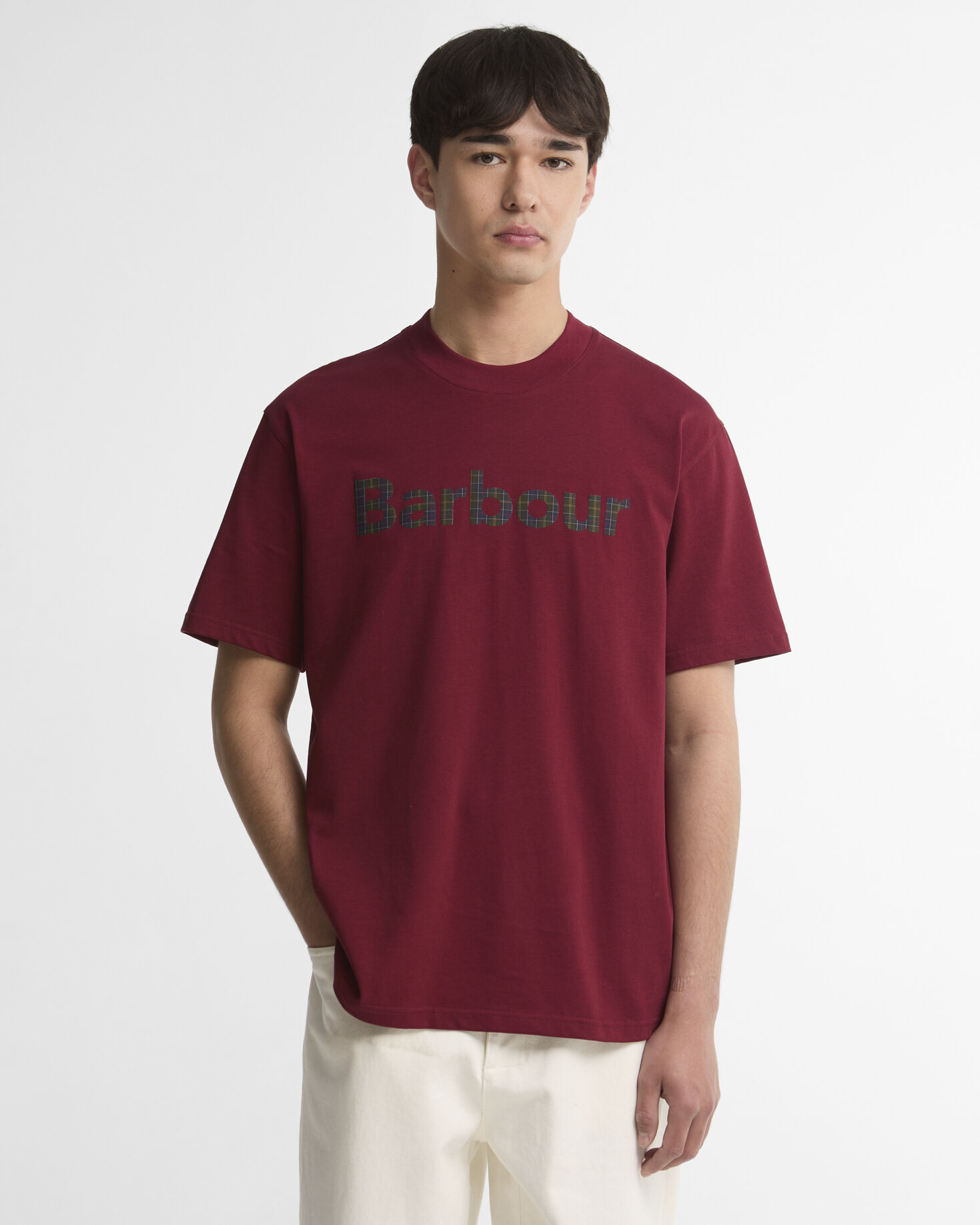 Tartan Logo Oversized Graphic T-Shirt Wine