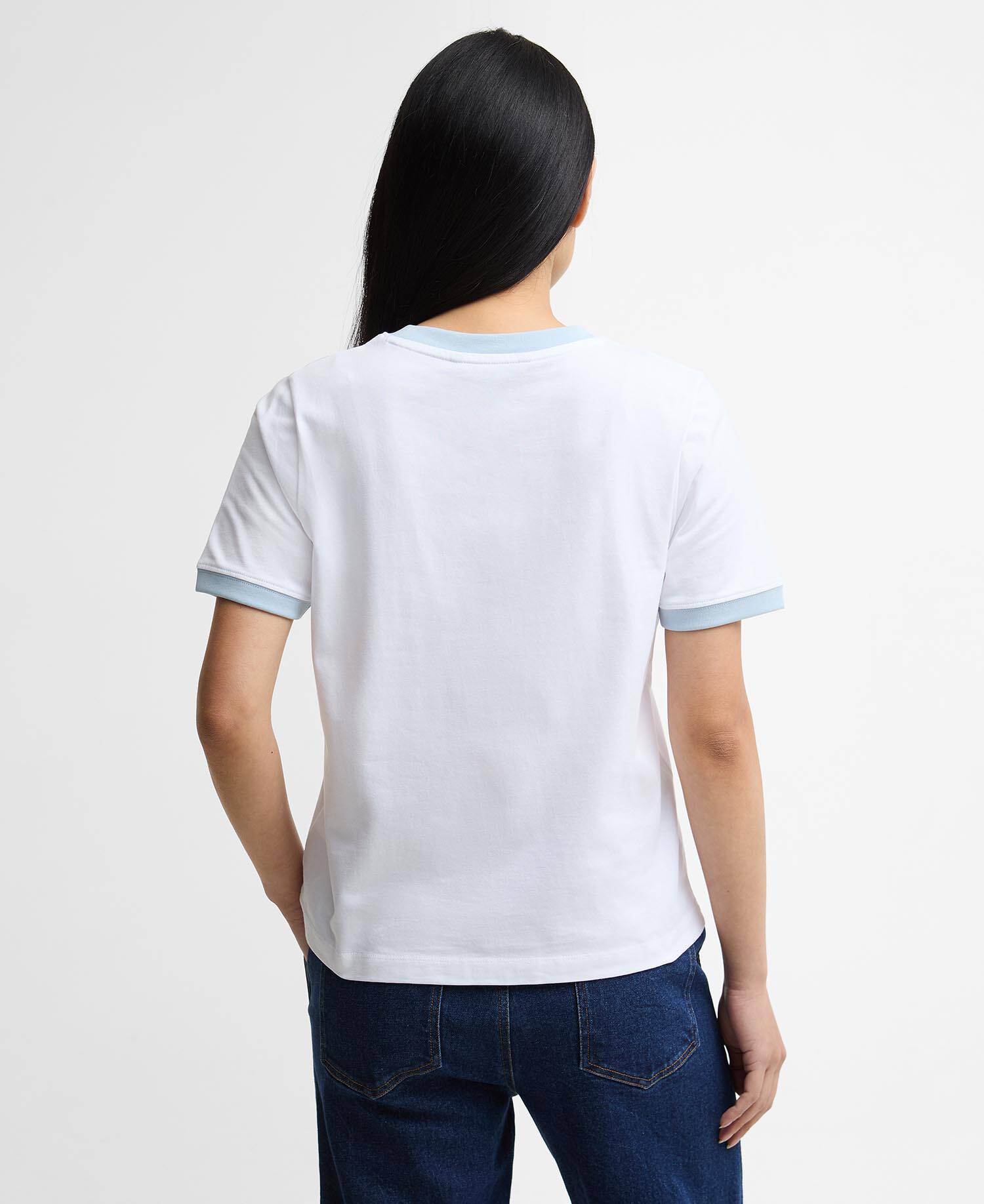 Madeline Tipped T-Shirt White/Celestial Blue image number 2