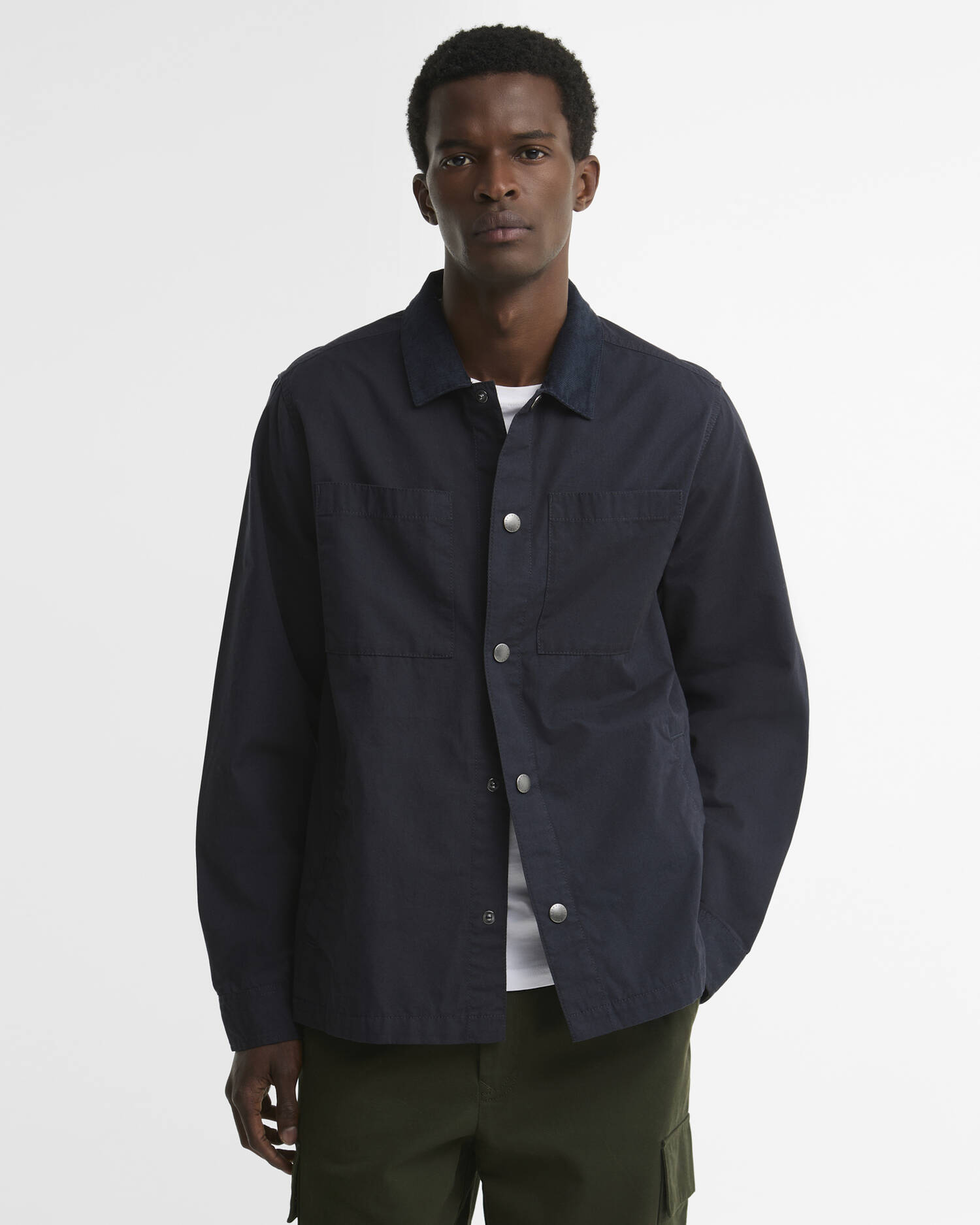 Barbour Overshirt Cord Collar Twill Dark Navy image number 0