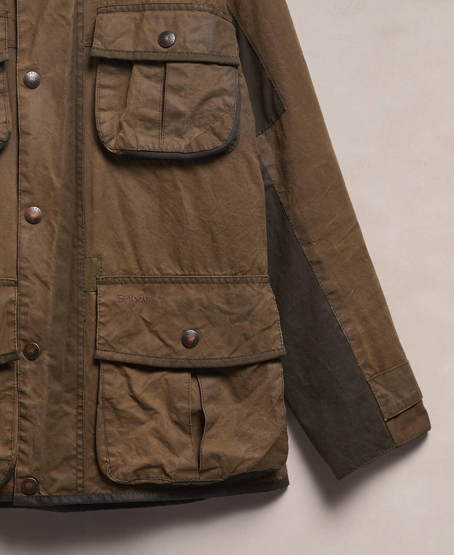 Barbour Re-Loved Men's Trooper Waxed Jacket - Size M Olive image number 3