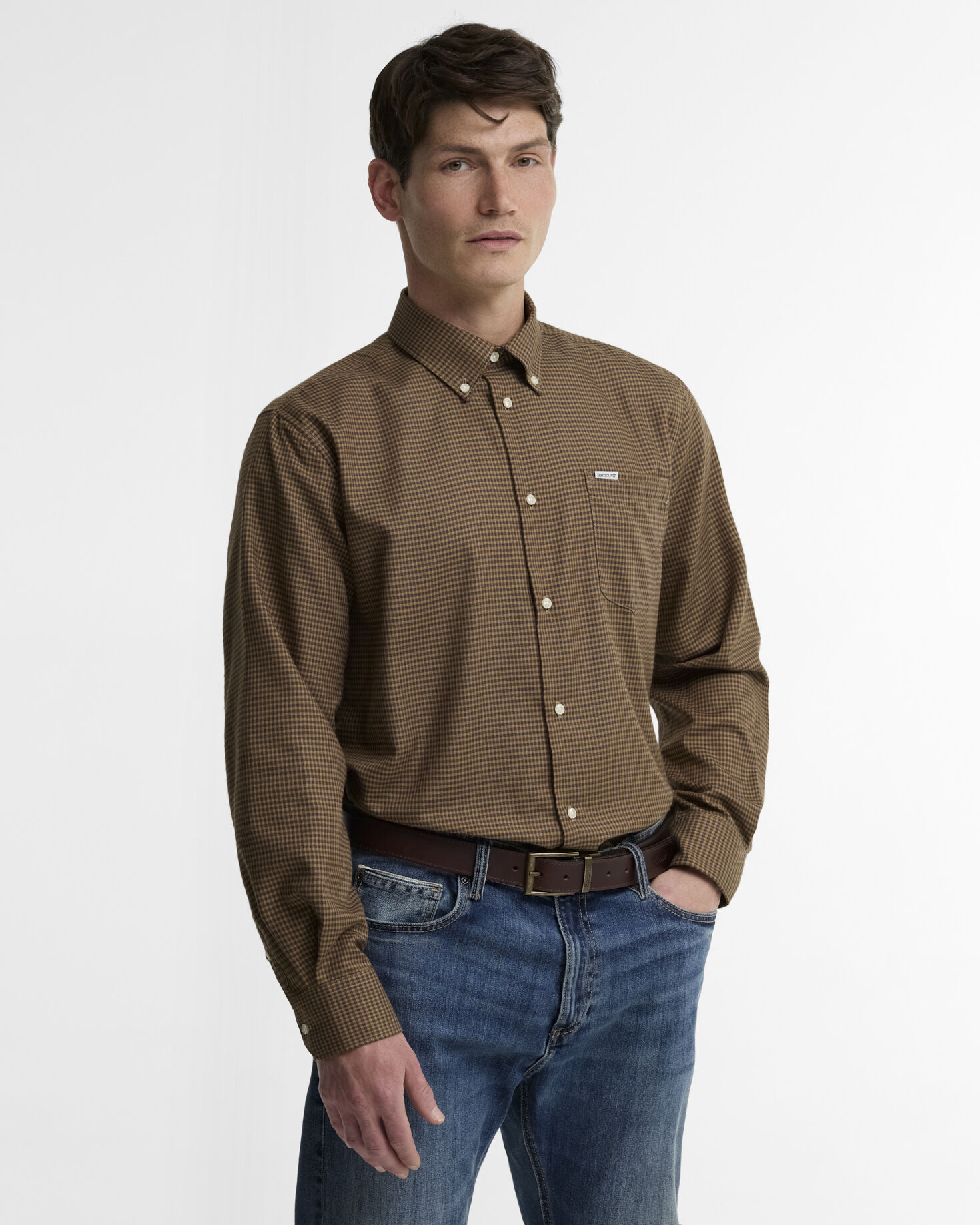 Barnard Thermo Weave Regular-Fit Shirt Olive