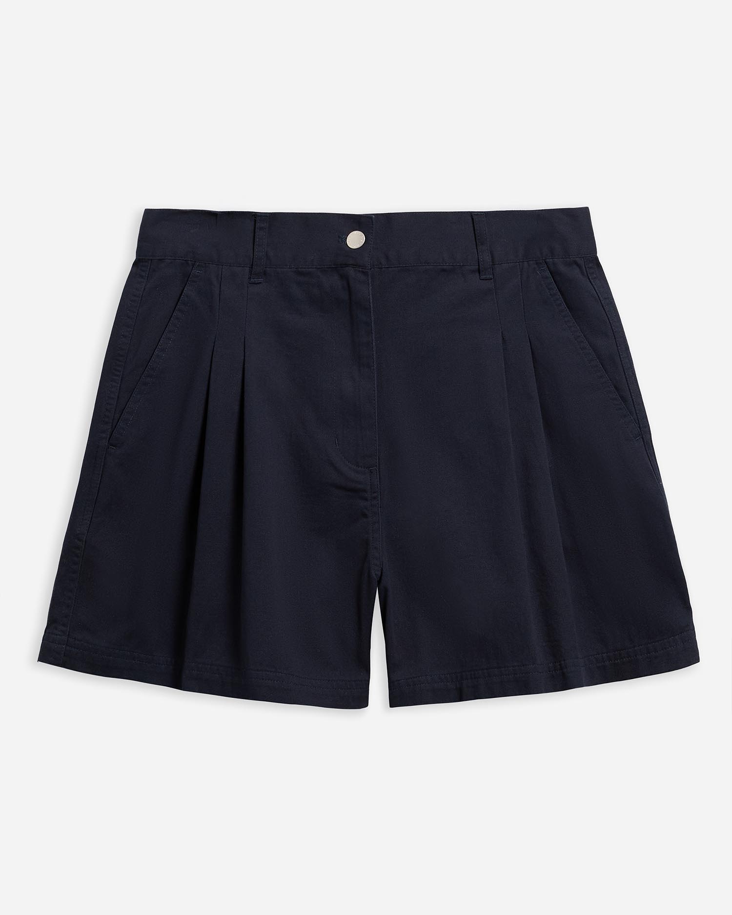 Fern Pleated Shorts Navy