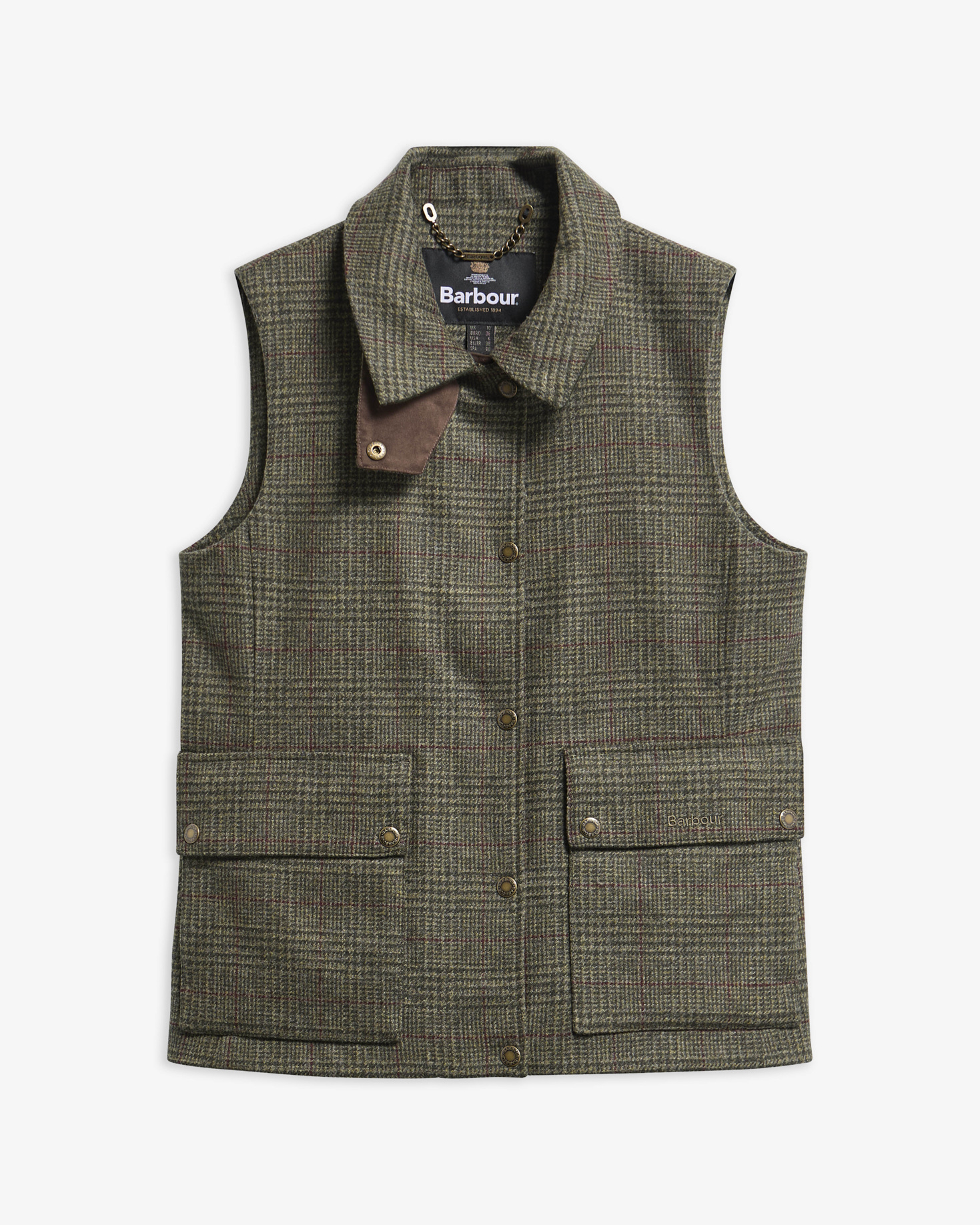 Barbour Wollweste Joyce Olive Price Of Wales Check
