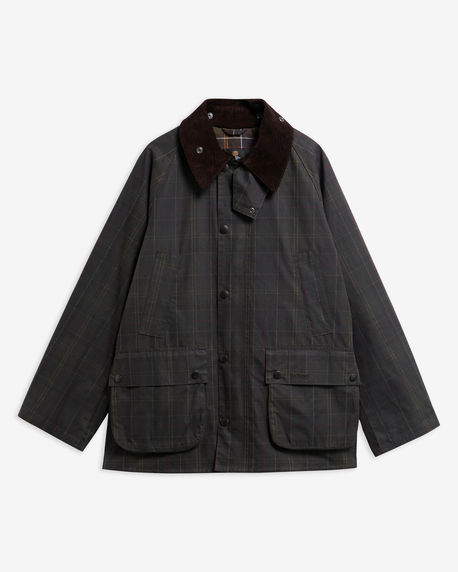 Giacca cerata Bedale oversize in tartan Dark Classic