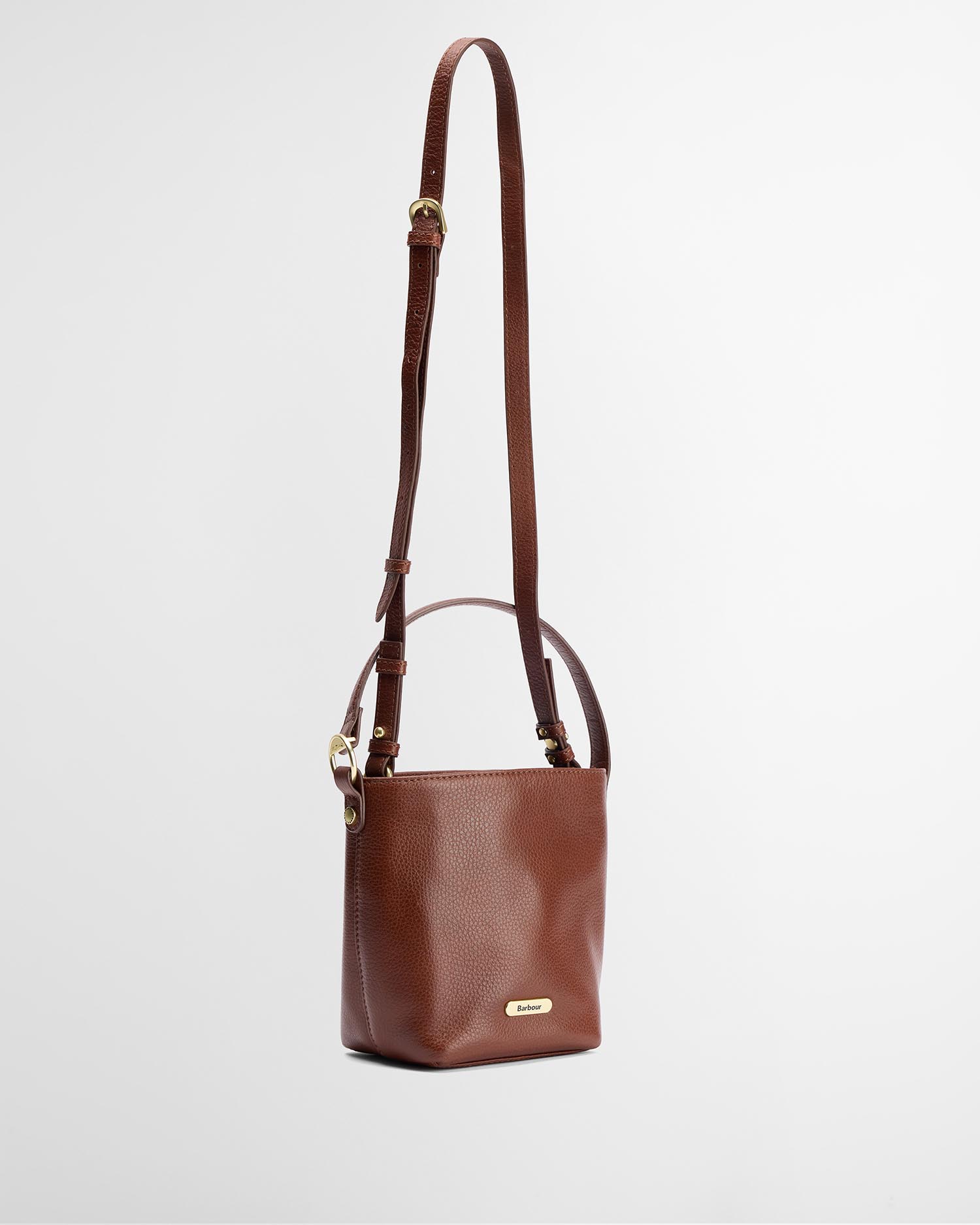 Cedar Mini Leather Bucket Bag Brown