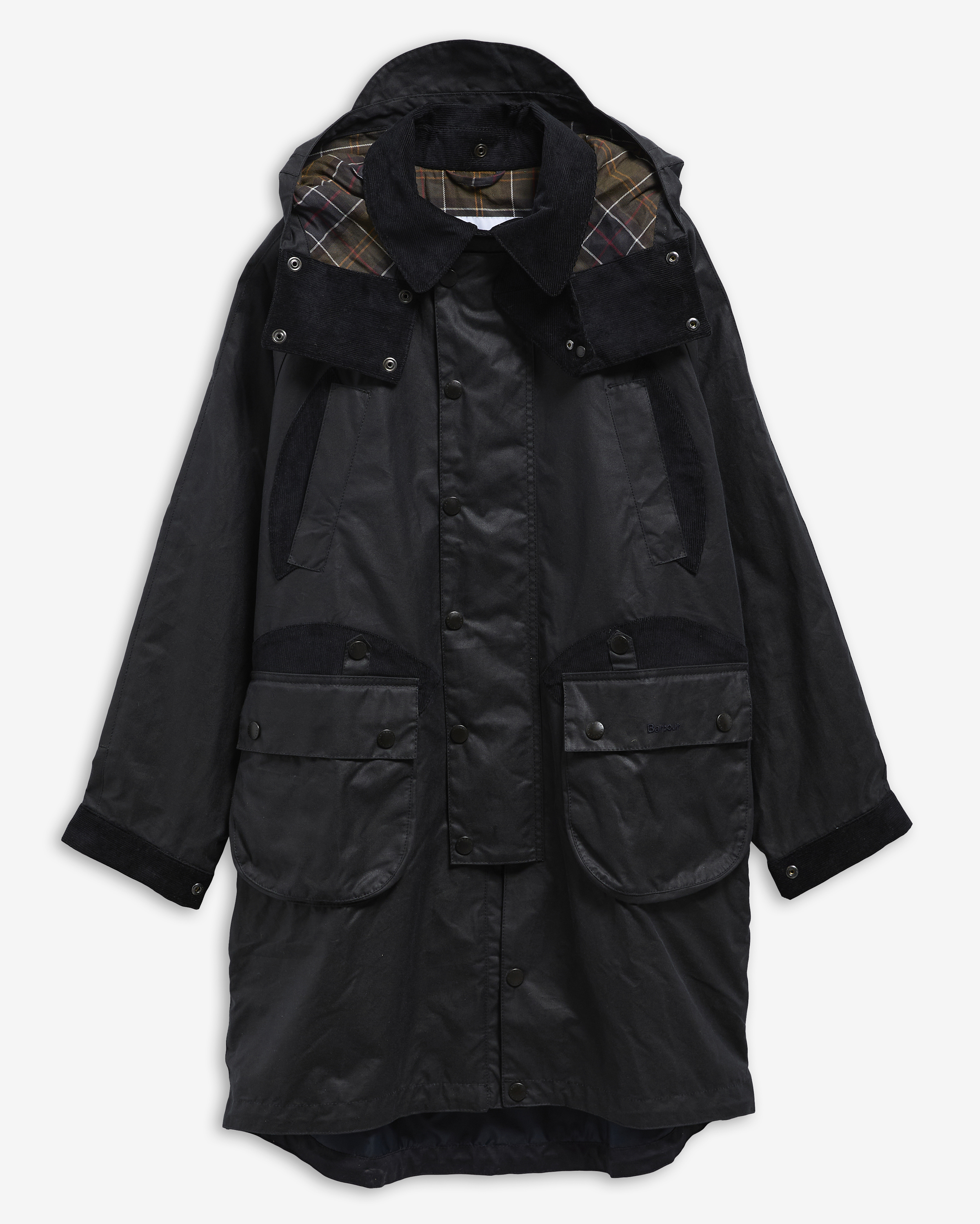 Barbour x Norbit Long Waxed Jacket Navy
