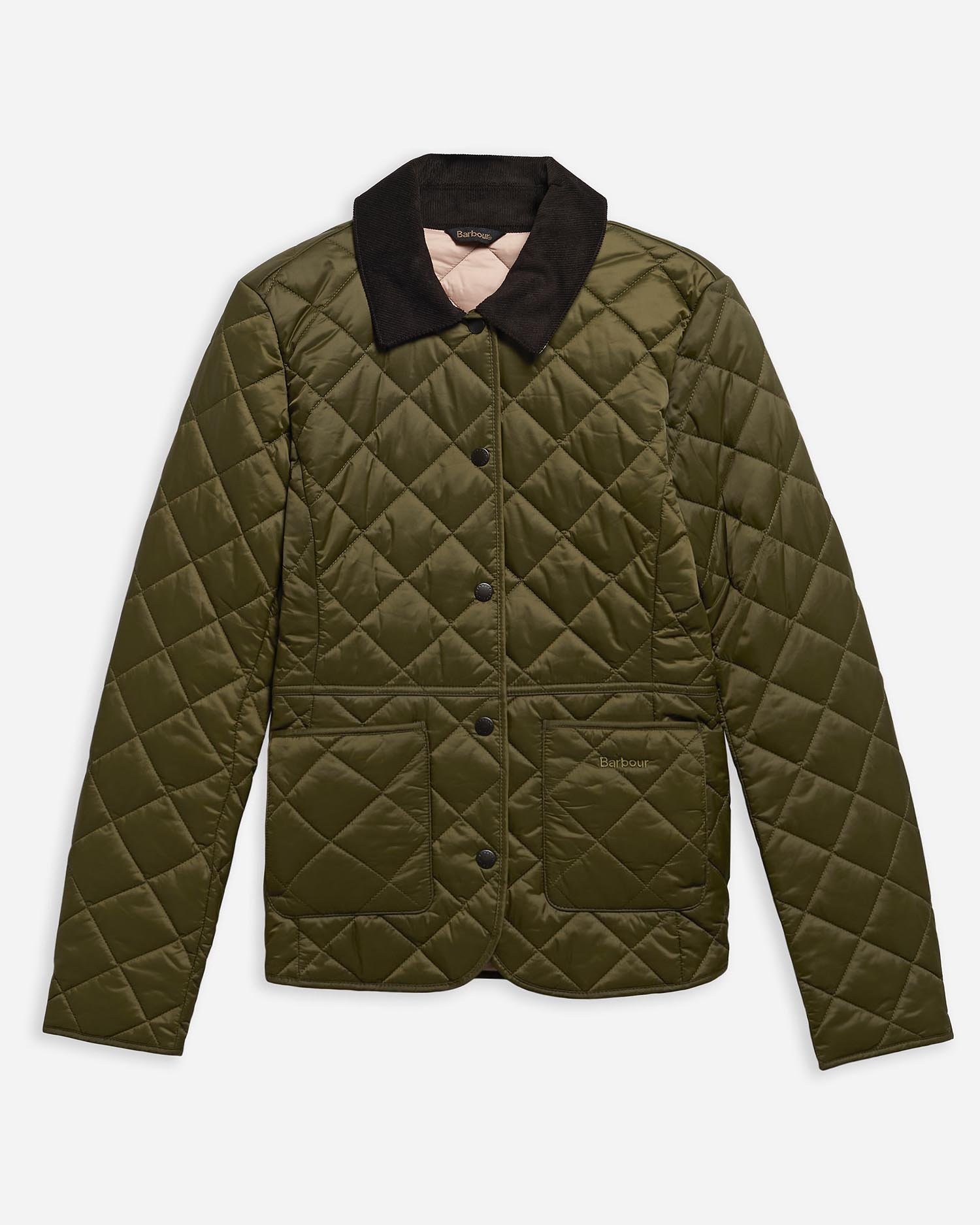 Deveron Quilted Jacket Olive-Pale Pink