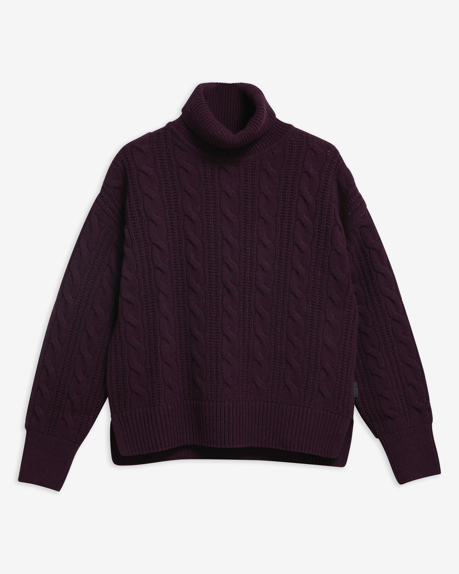 Agatha Wool Cable Knit Rollneck Jumper Fig