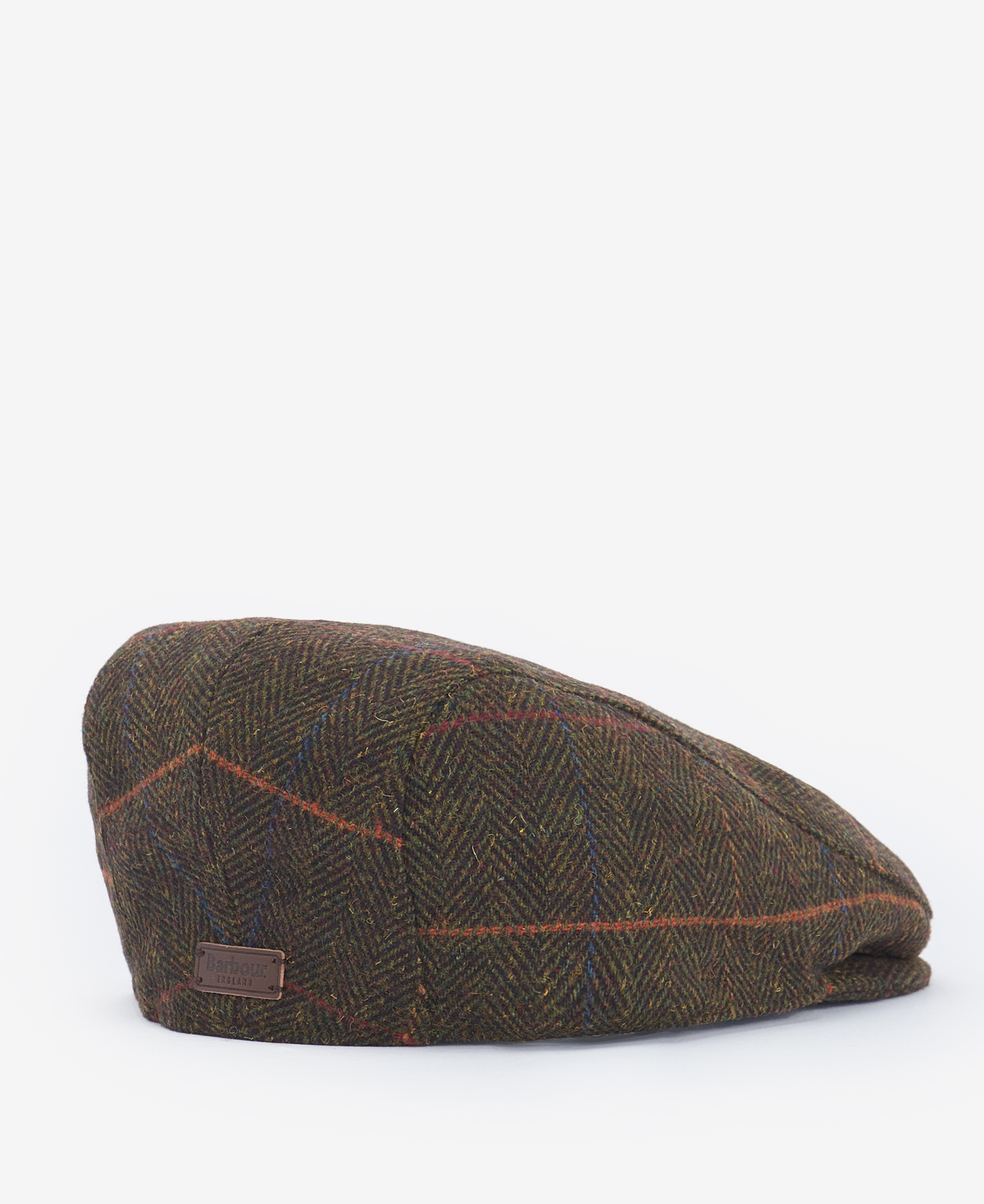 Cheviot Flat Cap Olive Herringbone