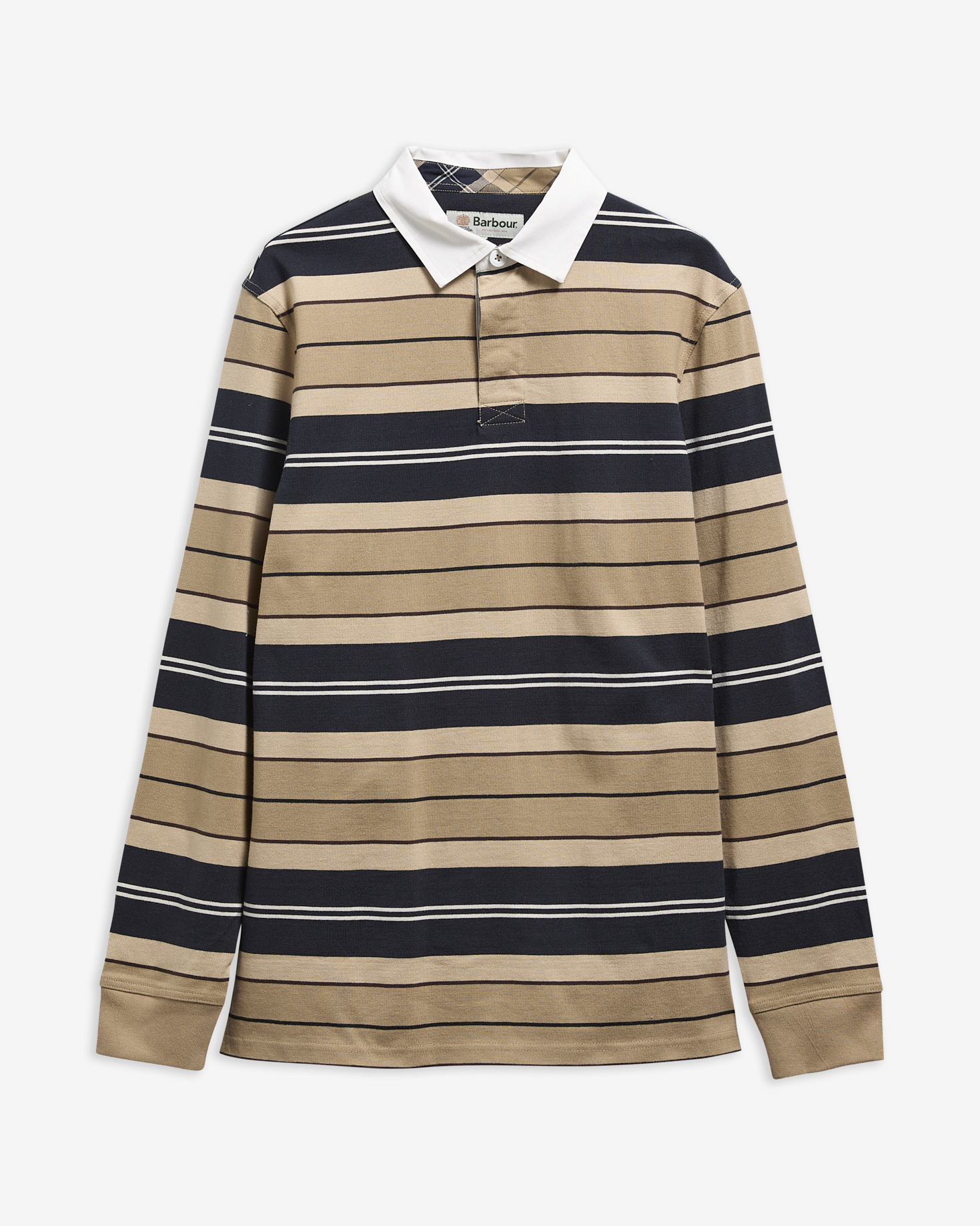 Frith Striped Rugby Shirt Stone