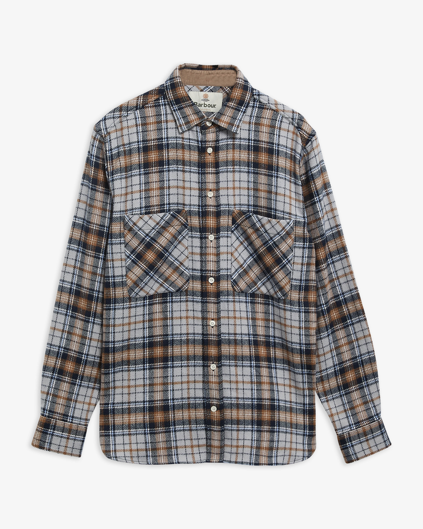 Afton Check Authentic-Fit Long-Sleeved Shirt Grey Marl