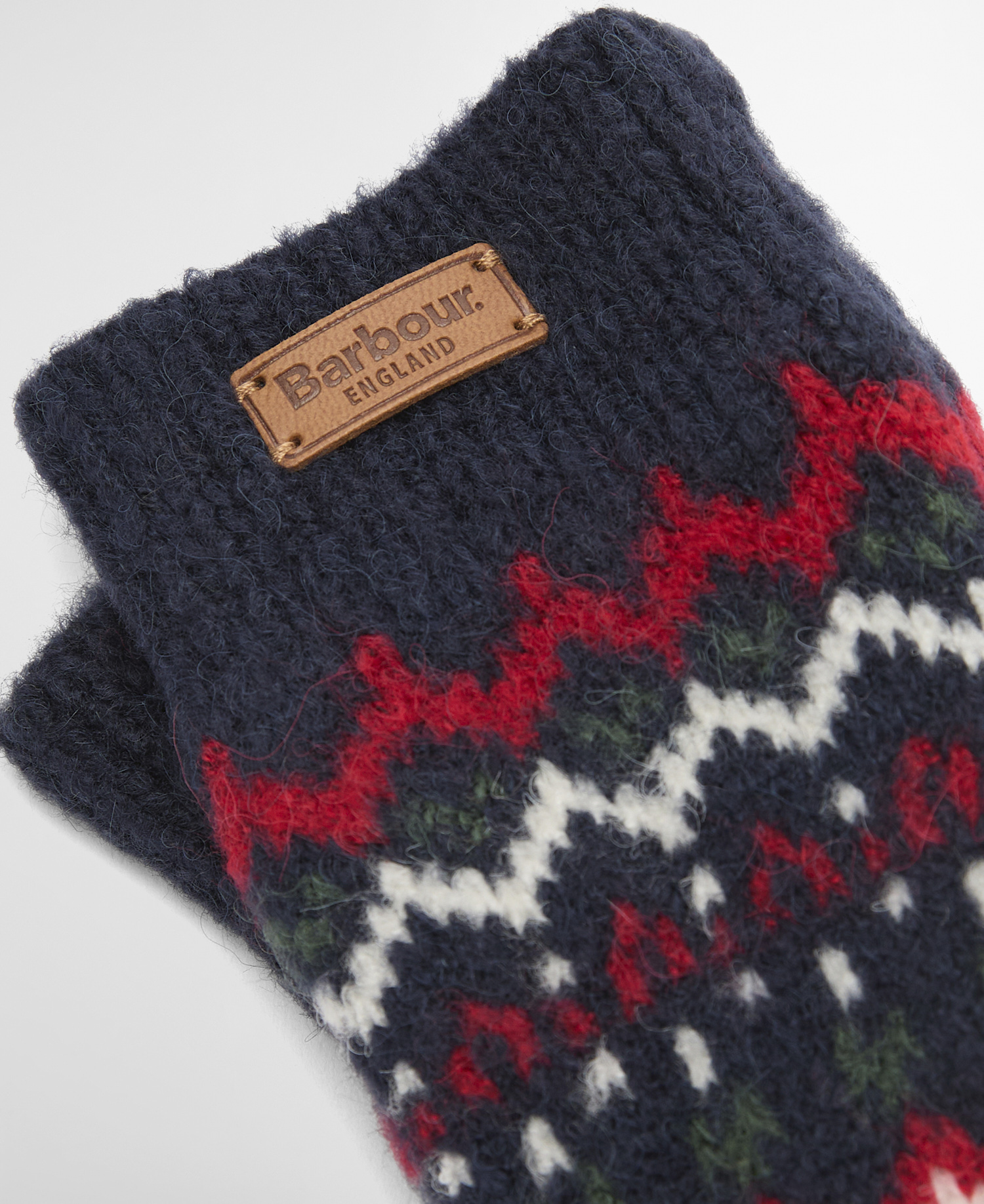 Kingsford Fair Isle Fingerless Gloves Navy