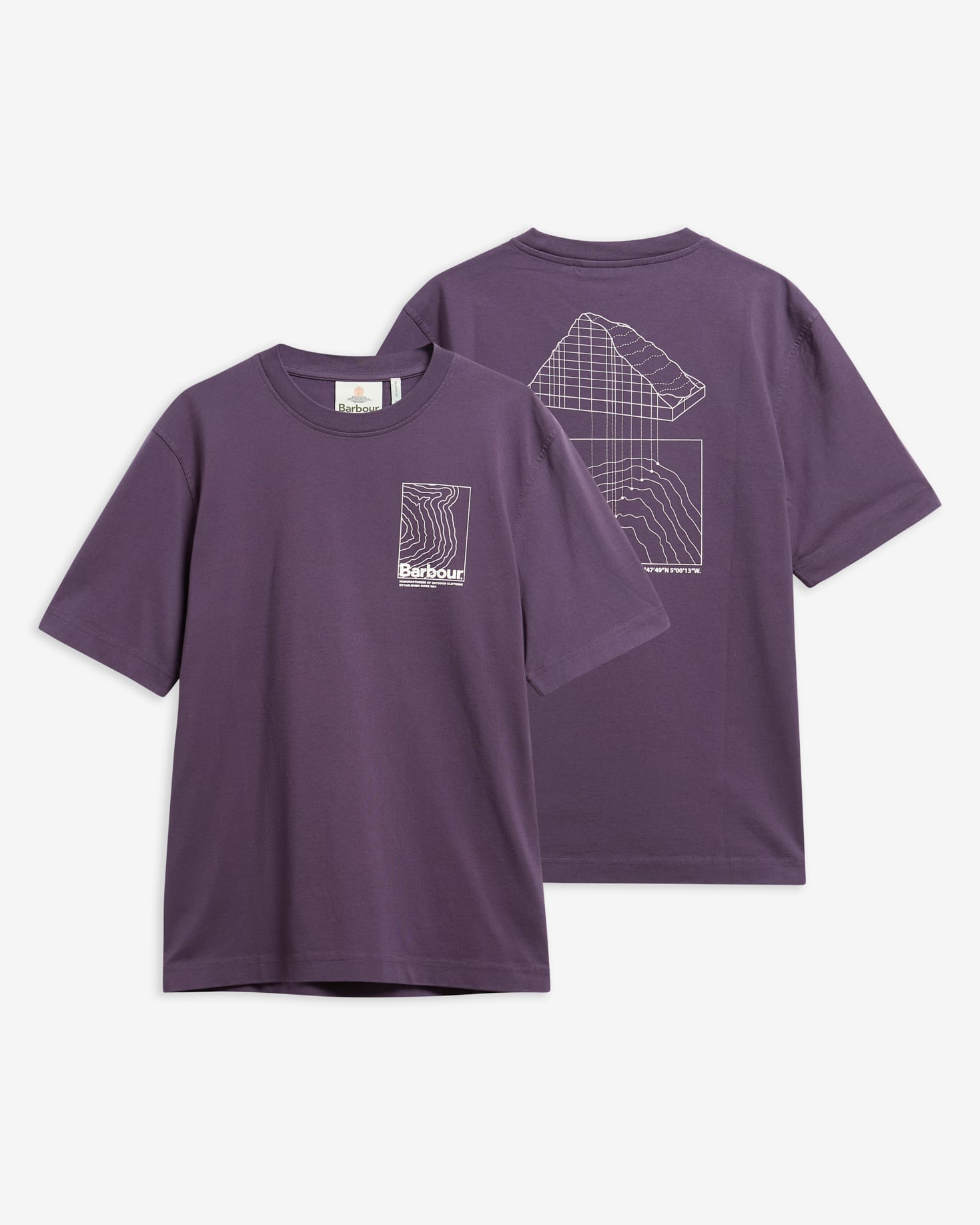 Barbour T-Shirt Woodbine Graphic Relaxed Grape