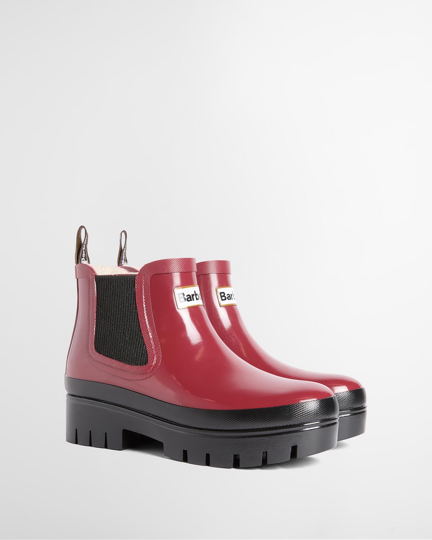 Tronchetti in gomma Halton con fodera in ecopelliccia Cranberry Gloss